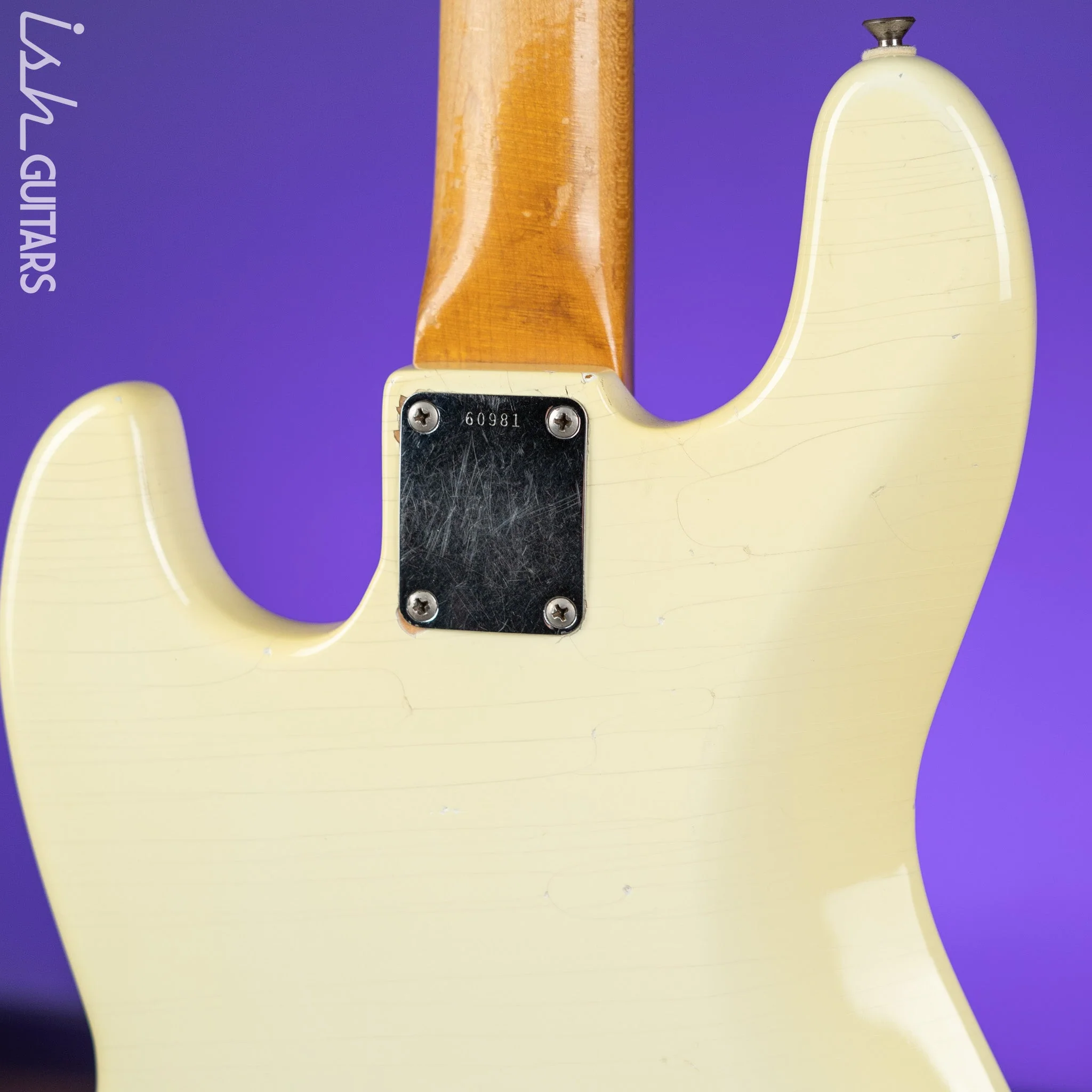 1961 Fender Jazz Bass Refin Stacked Knobs Olympic White - Image 10