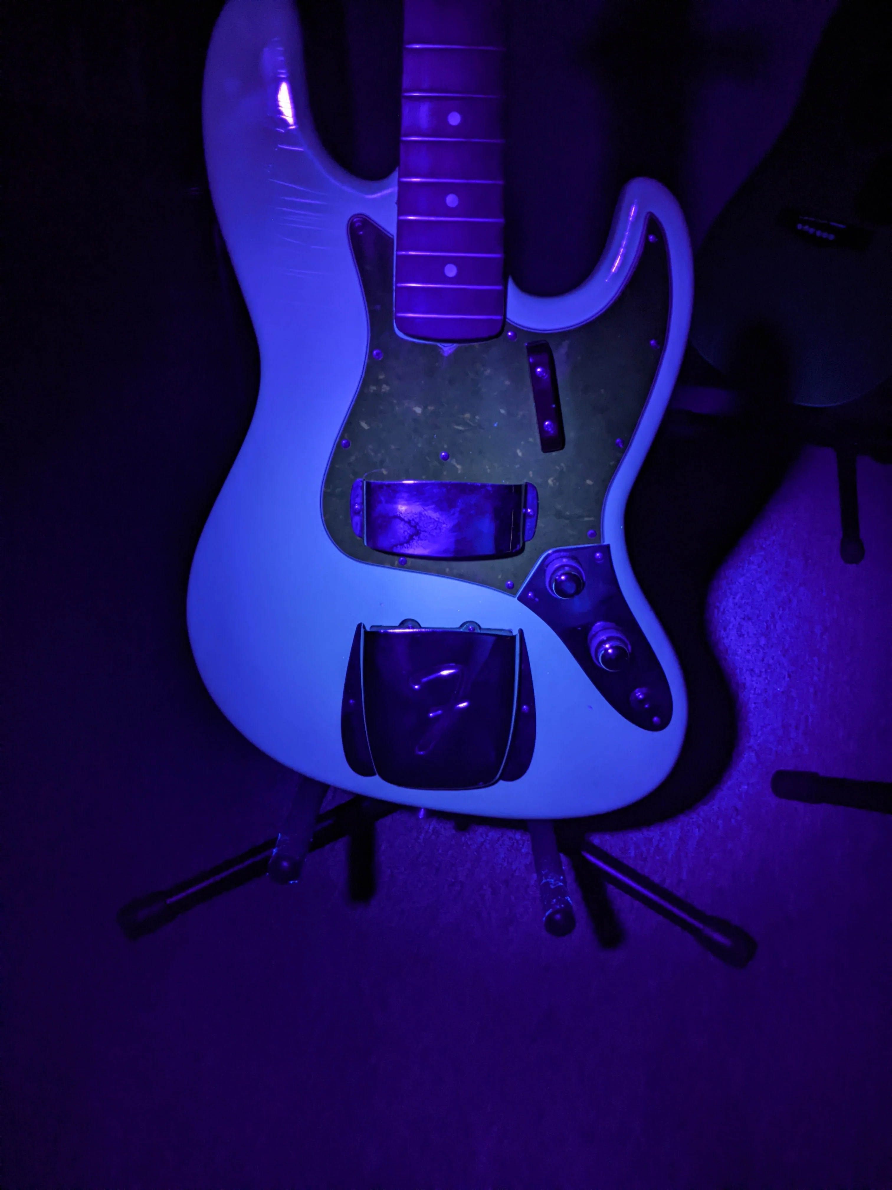 1961 Fender Jazz Bass Refin Stacked Knobs Olympic White - Image 21