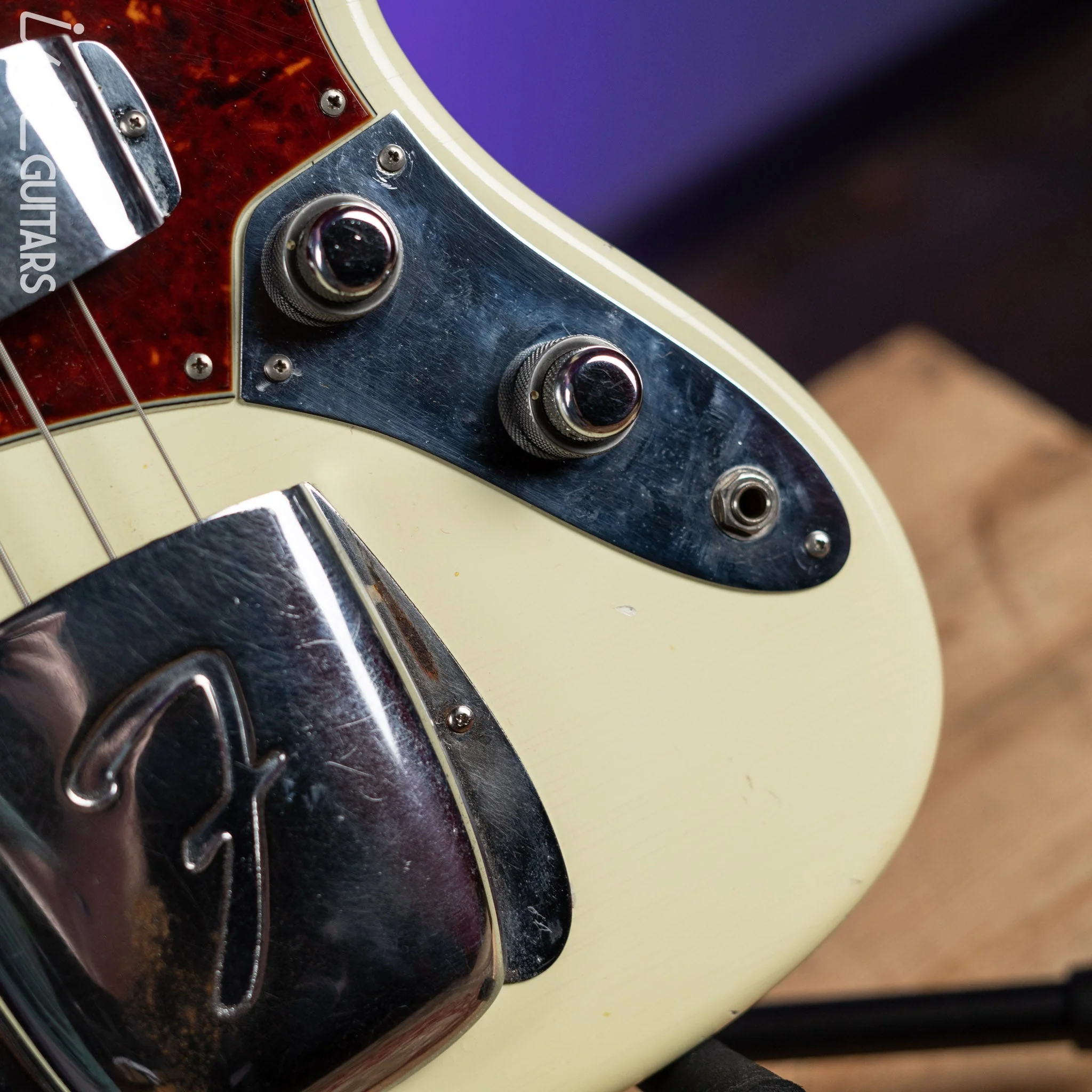 1961 Fender Jazz Bass Refin Stacked Knobs Olympic White - Image 6