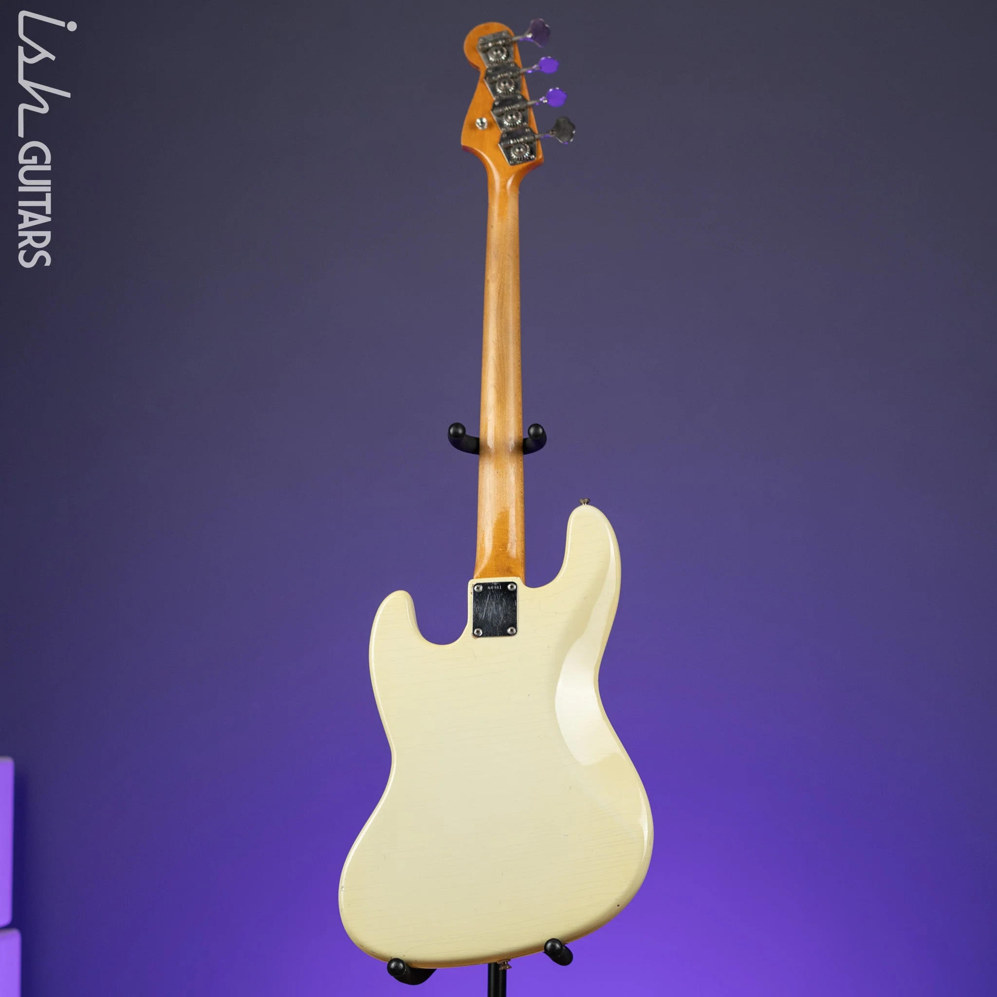 1961 Fender Jazz Bass Refin Stacked Knobs Olympic White - Image 8
