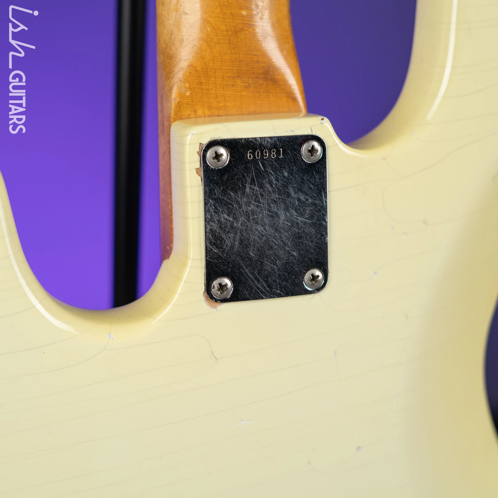 1961 Fender Jazz Bass Refin Stacked Knobs Olympic White - Image 16