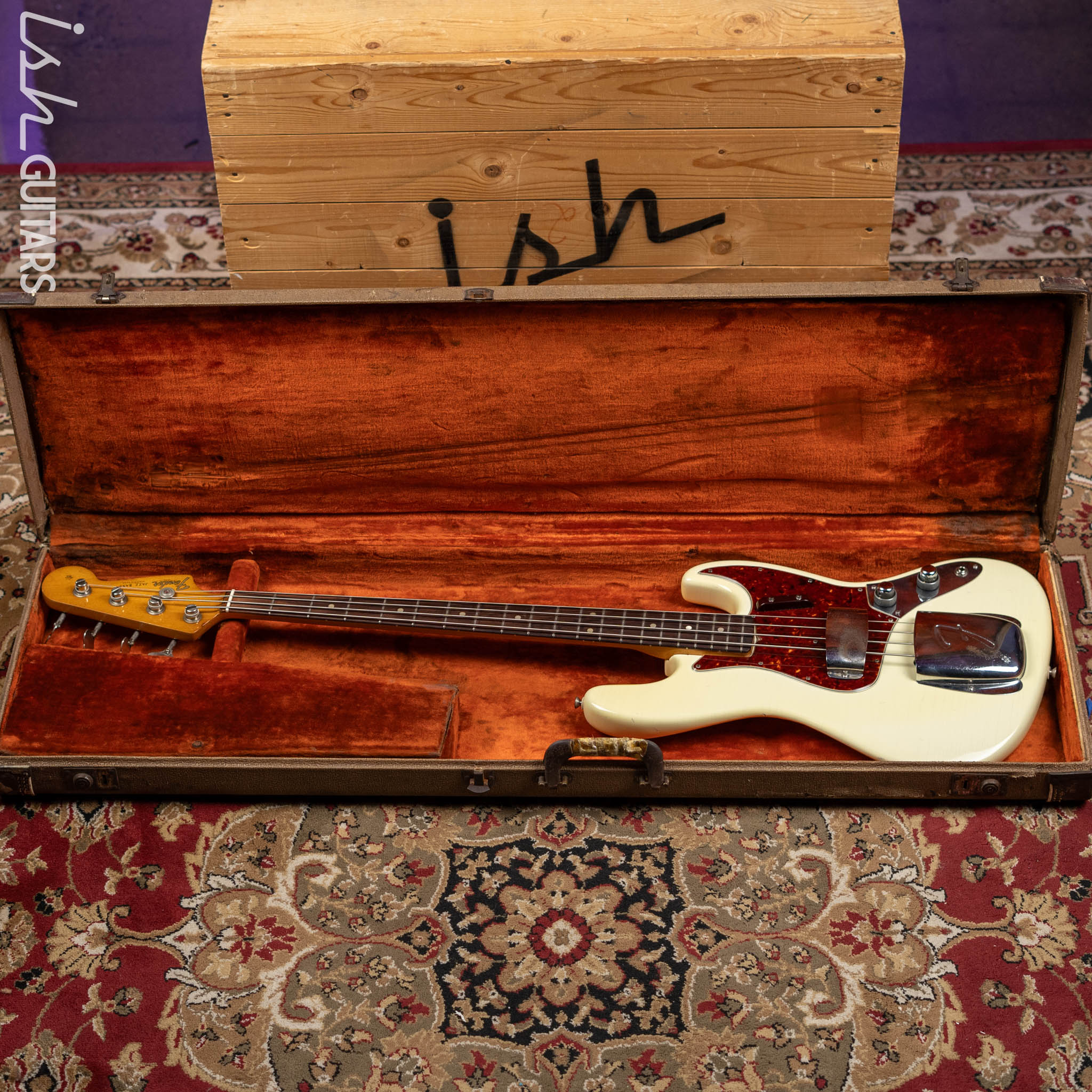 1961 Fender Jazz Bass Refin Stacked Knobs Olympic White - Image 22
