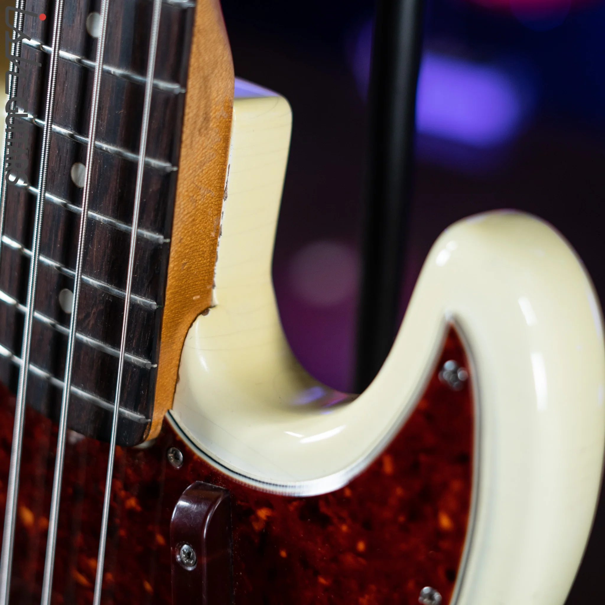 1961 Fender Jazz Bass Refin Stacked Knobs Olympic White - Image 9