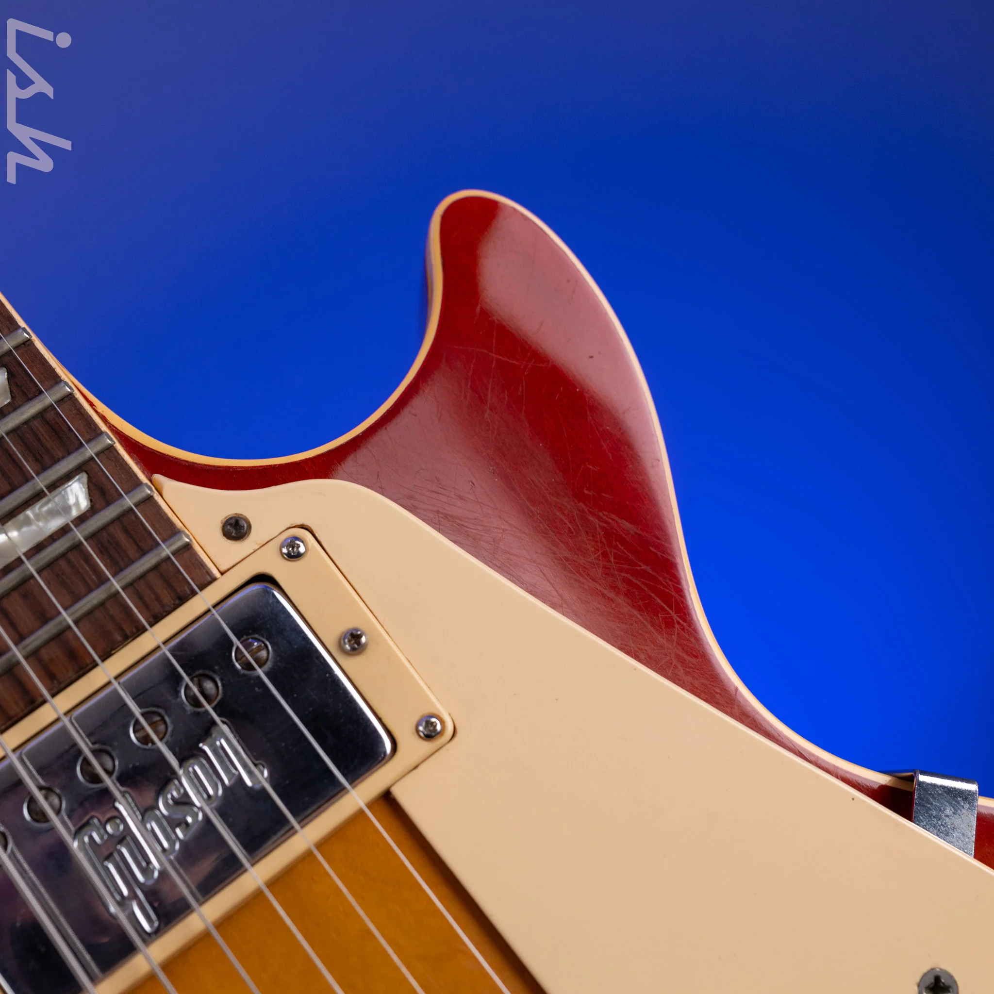 1970's Gibson Les Paul Deluxe Cherry Sunburst w/ Gibson Embossed T-Top Pickup - Image 6