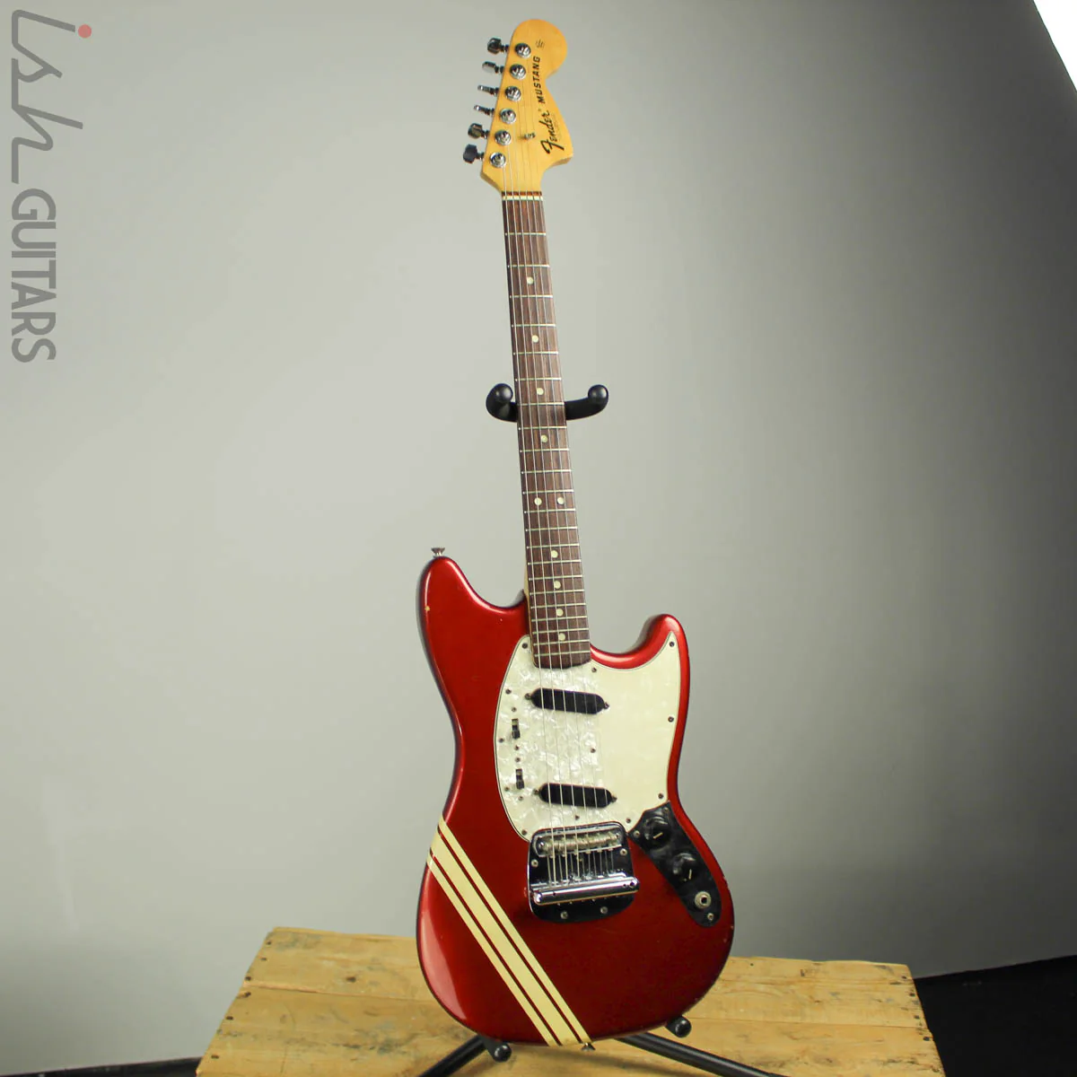 1973 1974 Fender Mustang Red with Competition Racing Stripes (DEMO VIDEO) - Image 2
