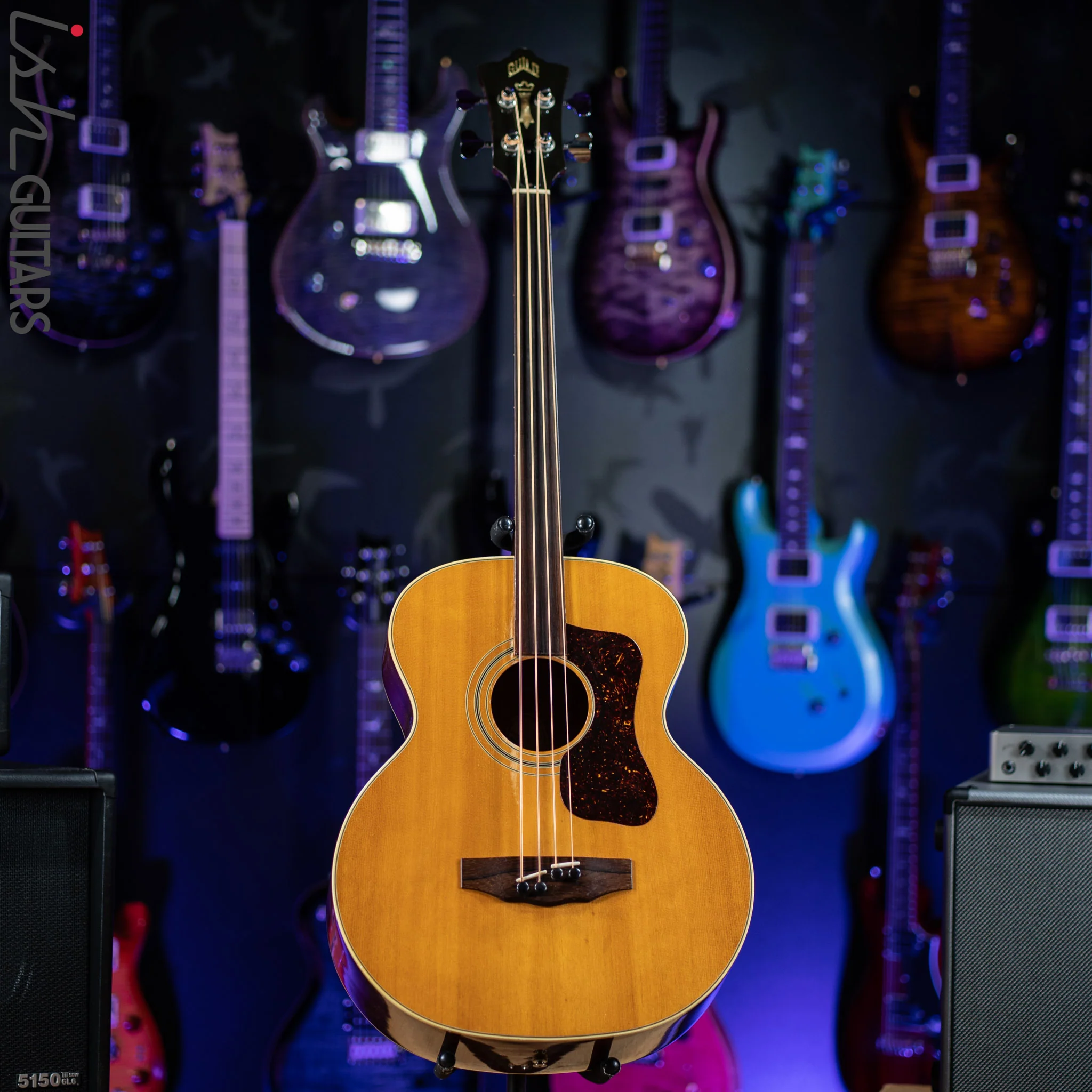 1976 Guild B5O NT Fretless Acoustic Bass Guitar Natural - Image 2