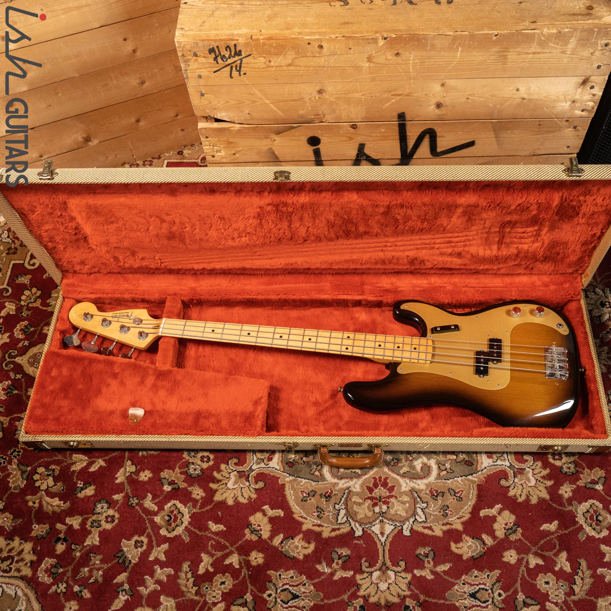 1982 Fender '57 Reissue Precision Sunburst - Image 14