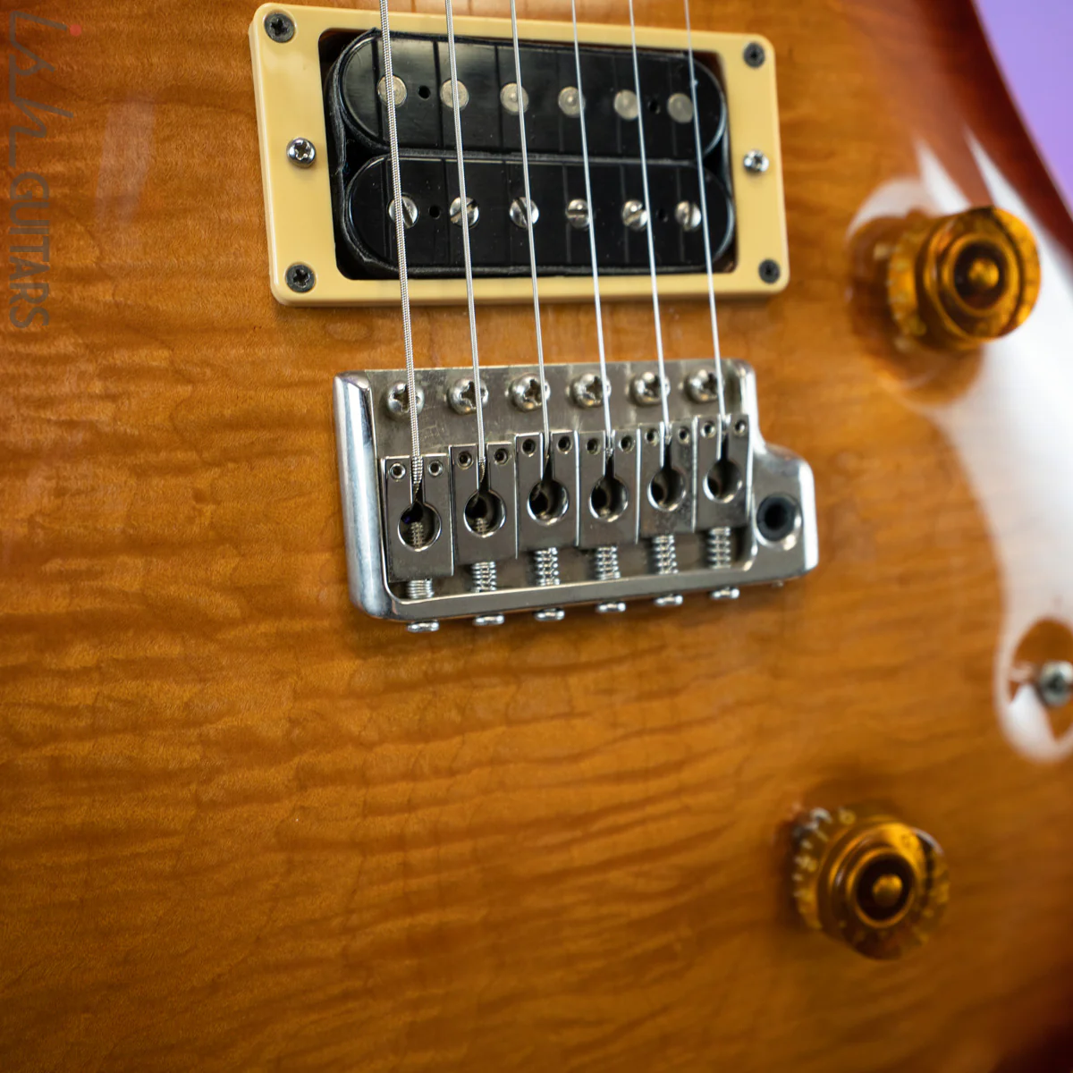 1986 PRS Custom 24 1-Piece Top Birds Hand Signed Dark Cherry Sunburst - Image 16