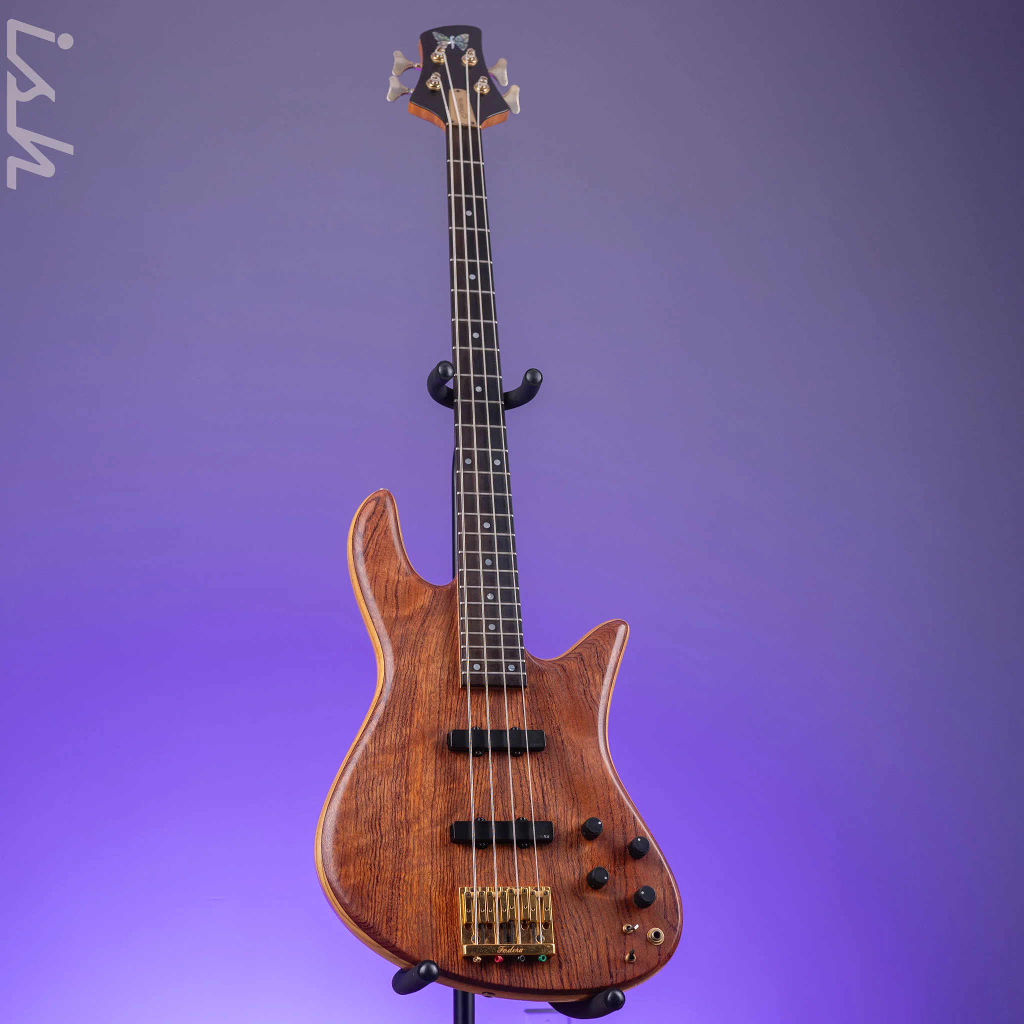 1988 Fodera Emperor 4-String Bass Bubinga Vintage Natural - Image 2