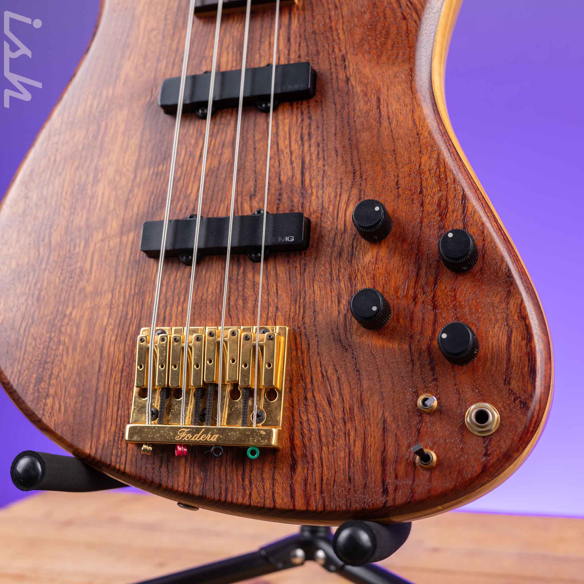 1988 Fodera Emperor 4-String Bass Bubinga Vintage Natural - Image 4
