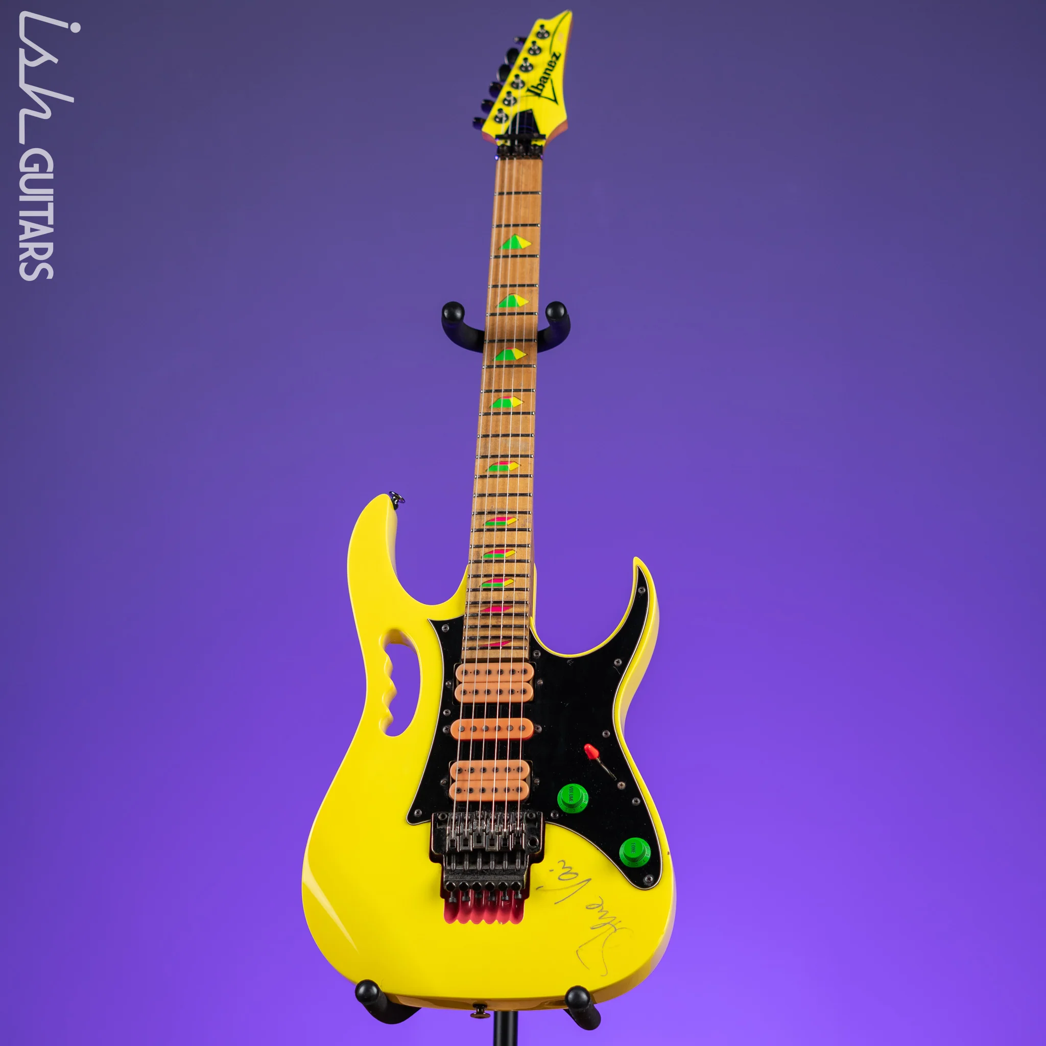 1990 Ibanez JEM 777 Steve Vai Signature Desert Yellow *Signed* - Image 2