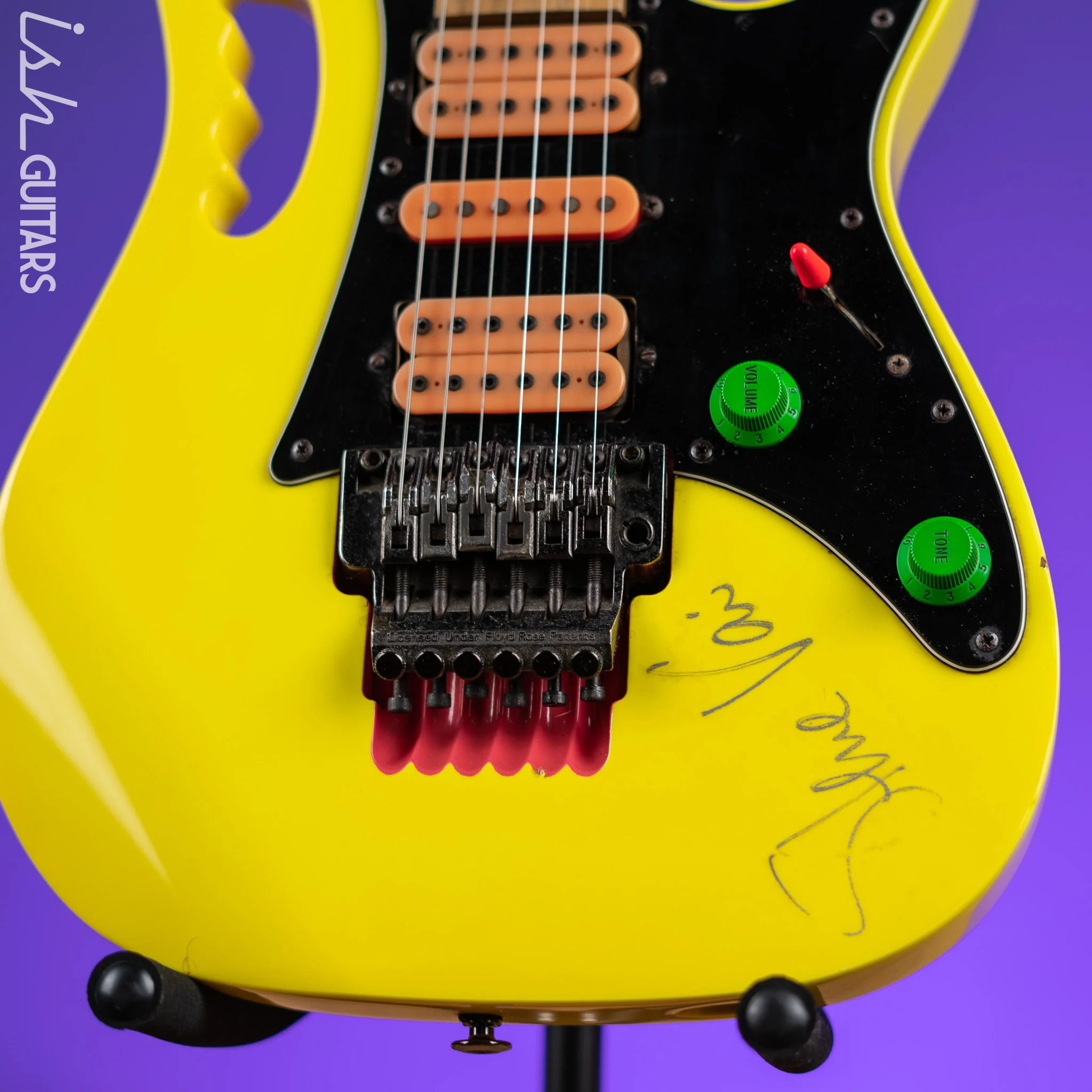 1990 Ibanez JEM 777 Steve Vai Signature Desert Yellow *Signed* - Image 4