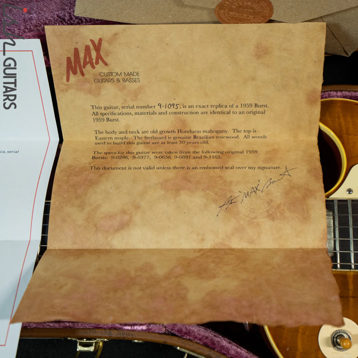 1990's Max Burst Gibson Les Paul Copy Dark Lemon Burst - Image 26