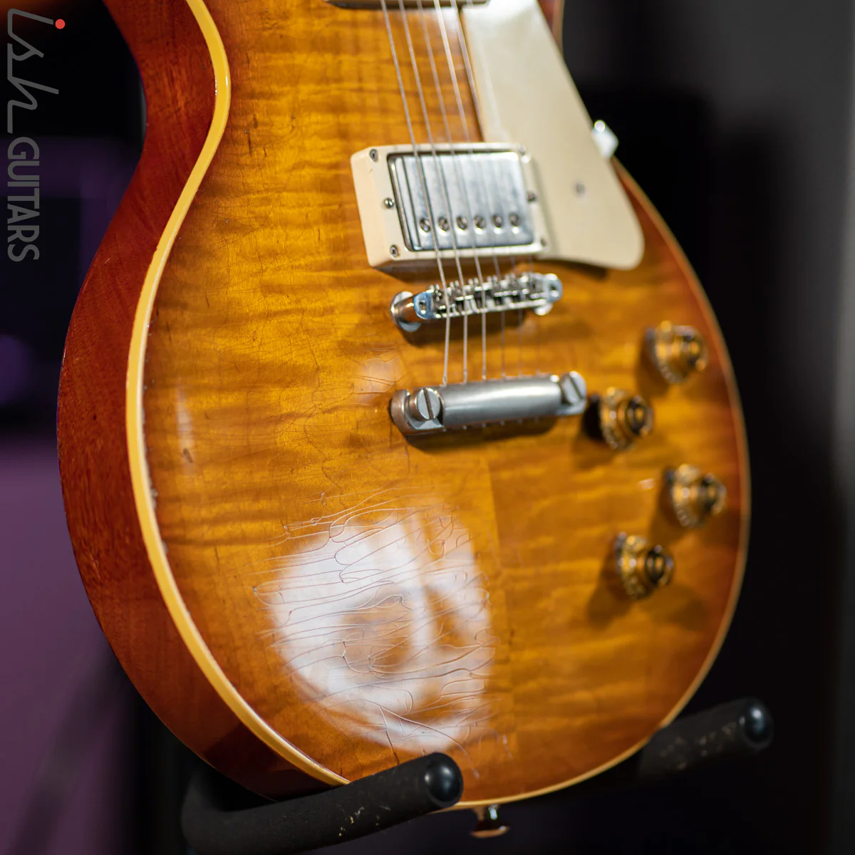 1990's Max Burst Gibson Les Paul Copy Dark Lemon Burst - Image 8