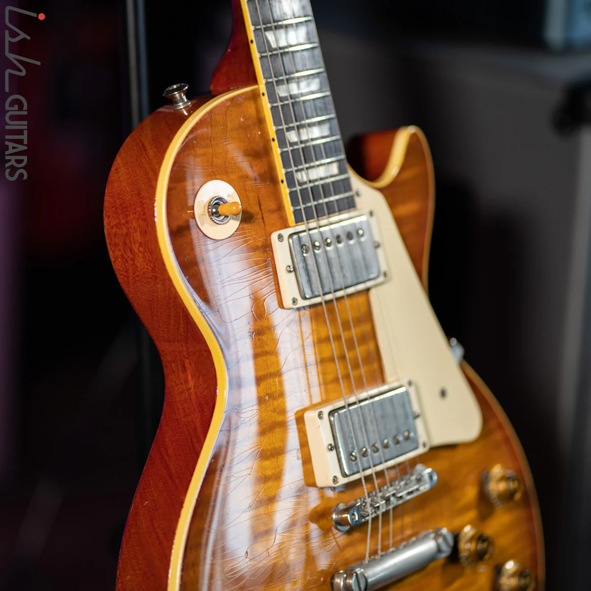 1990's Max Burst Gibson Les Paul Copy Dark Lemon Burst - Image 9