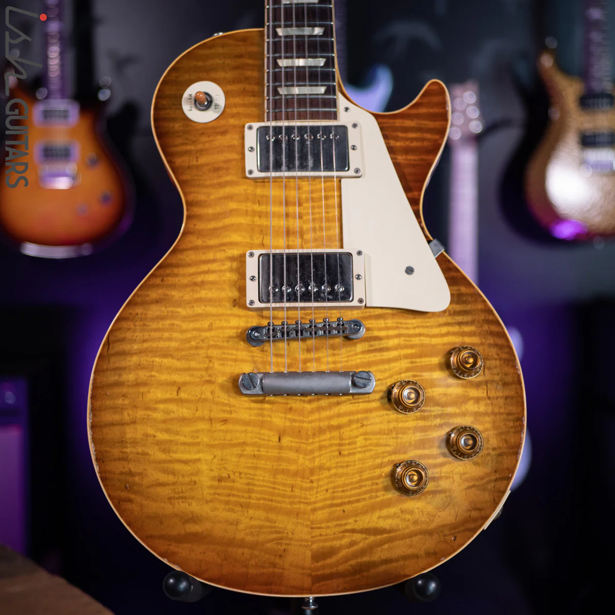 1990s Max Burst "Gibson" Les Paul Lemon Burst Double White PAF