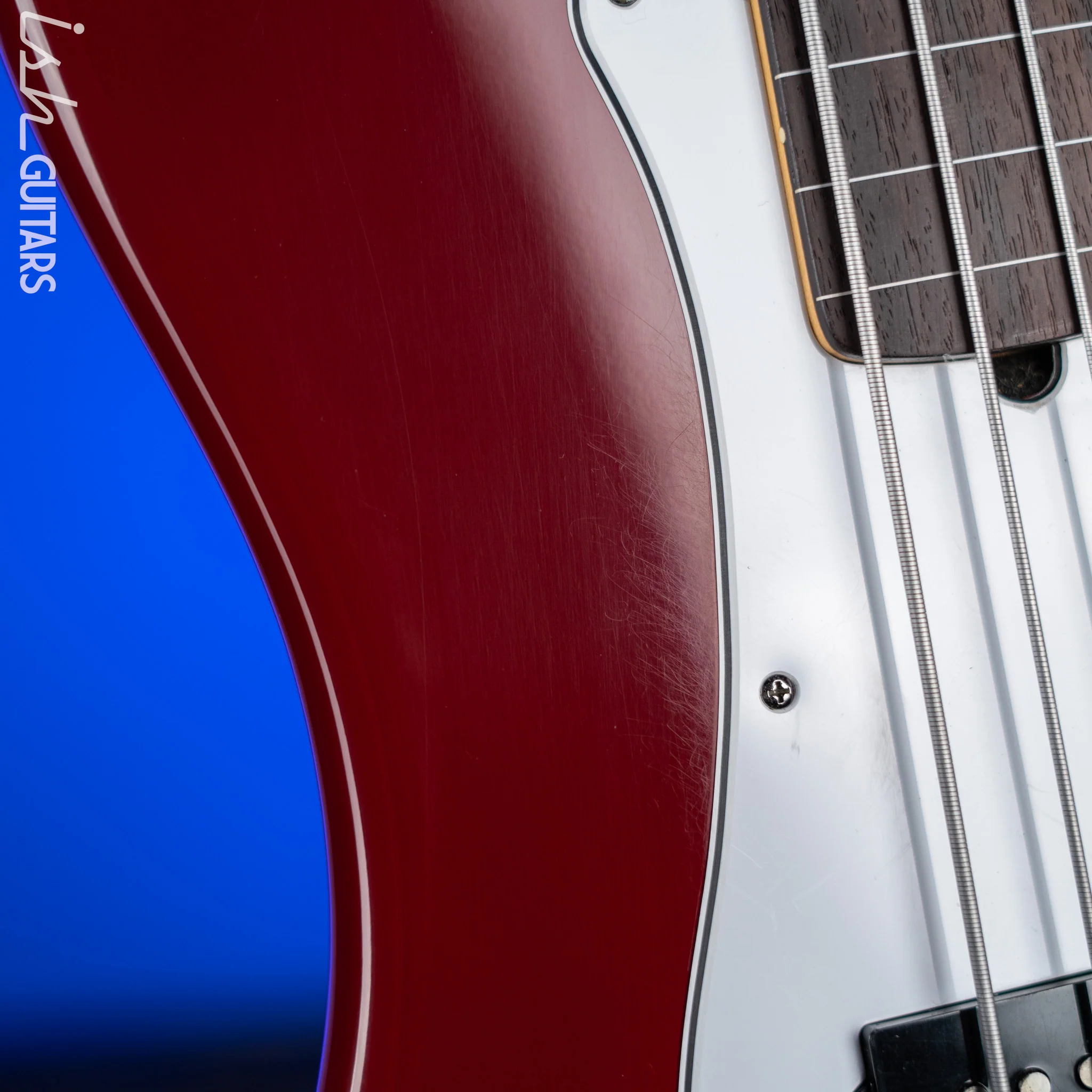 1995 Fender American Standard Fretless P Bass Red - Image 6