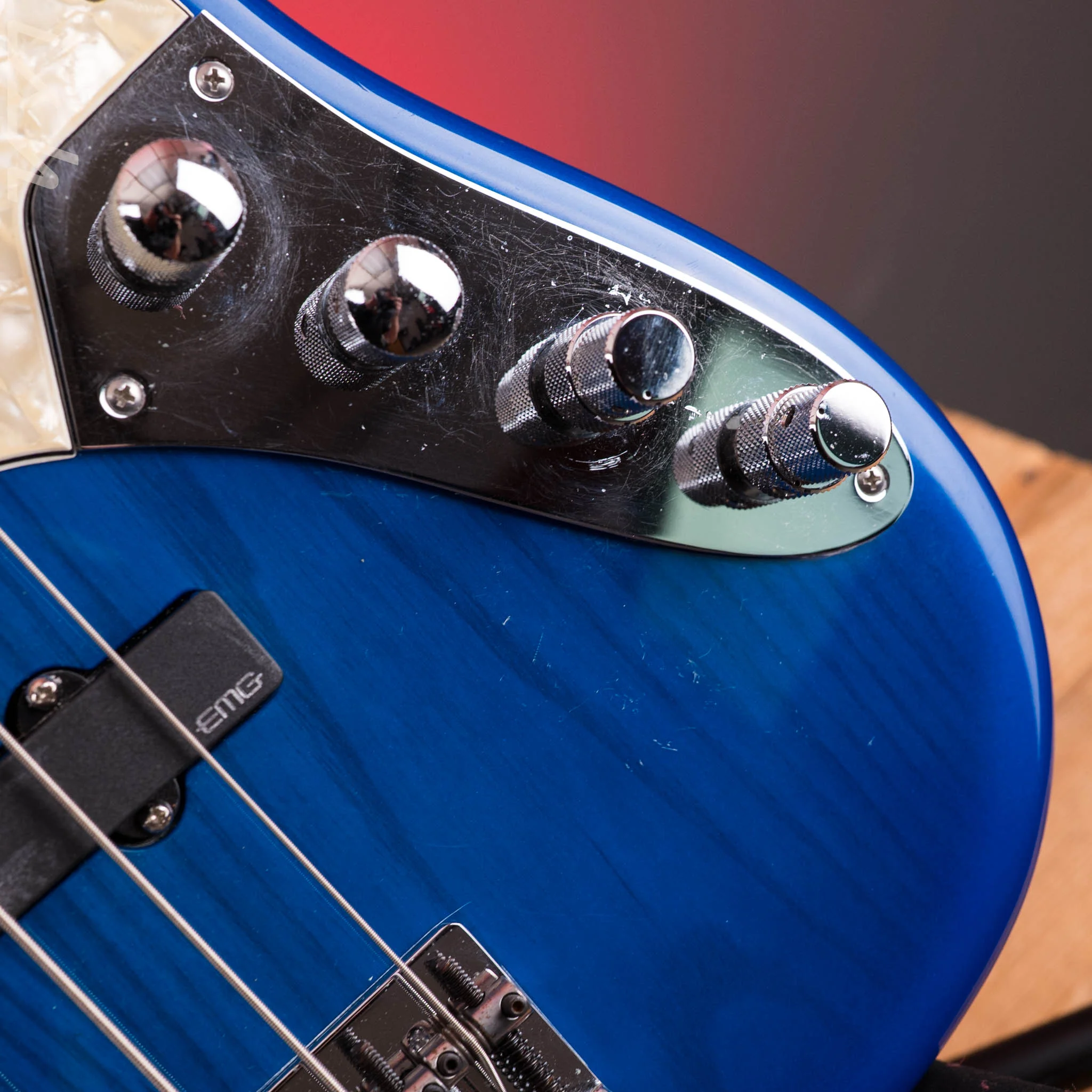 1996 Fender 50th Anniversary USA Jazz Bass Deluxe Active Blue Burst w/ EMG Pickups & Preamp - Image 6