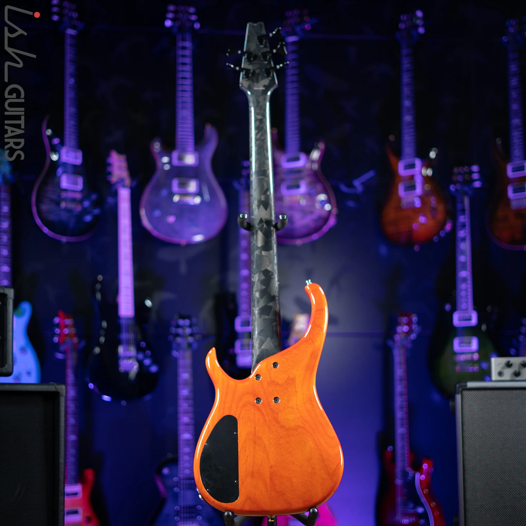 1998 Modulus Q5 Quantum 5-String Bass Orange Quilt - Image 9