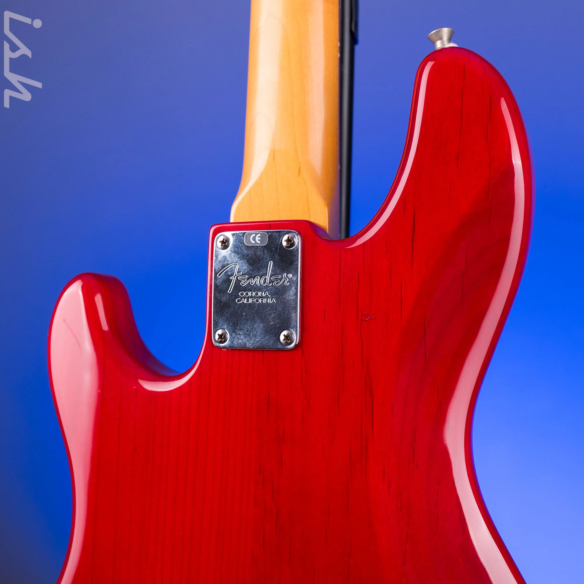 1999 Fender American Deluxe Jazz Bass Fretless 4-String Transparent Crimson Red - Image 15