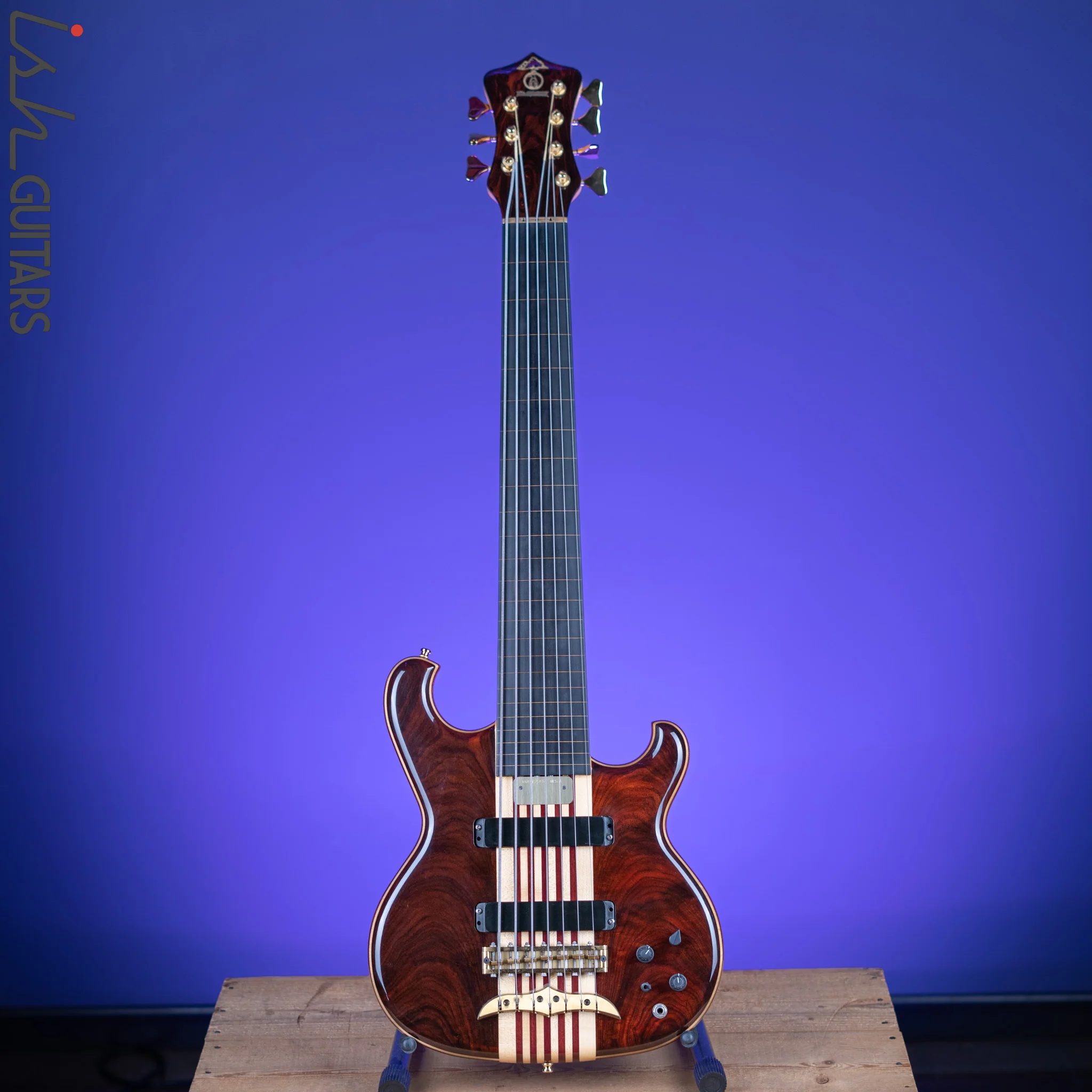 2000 Alembic Spoiler 7-String Bass Lined Fretless Natural - Image 2