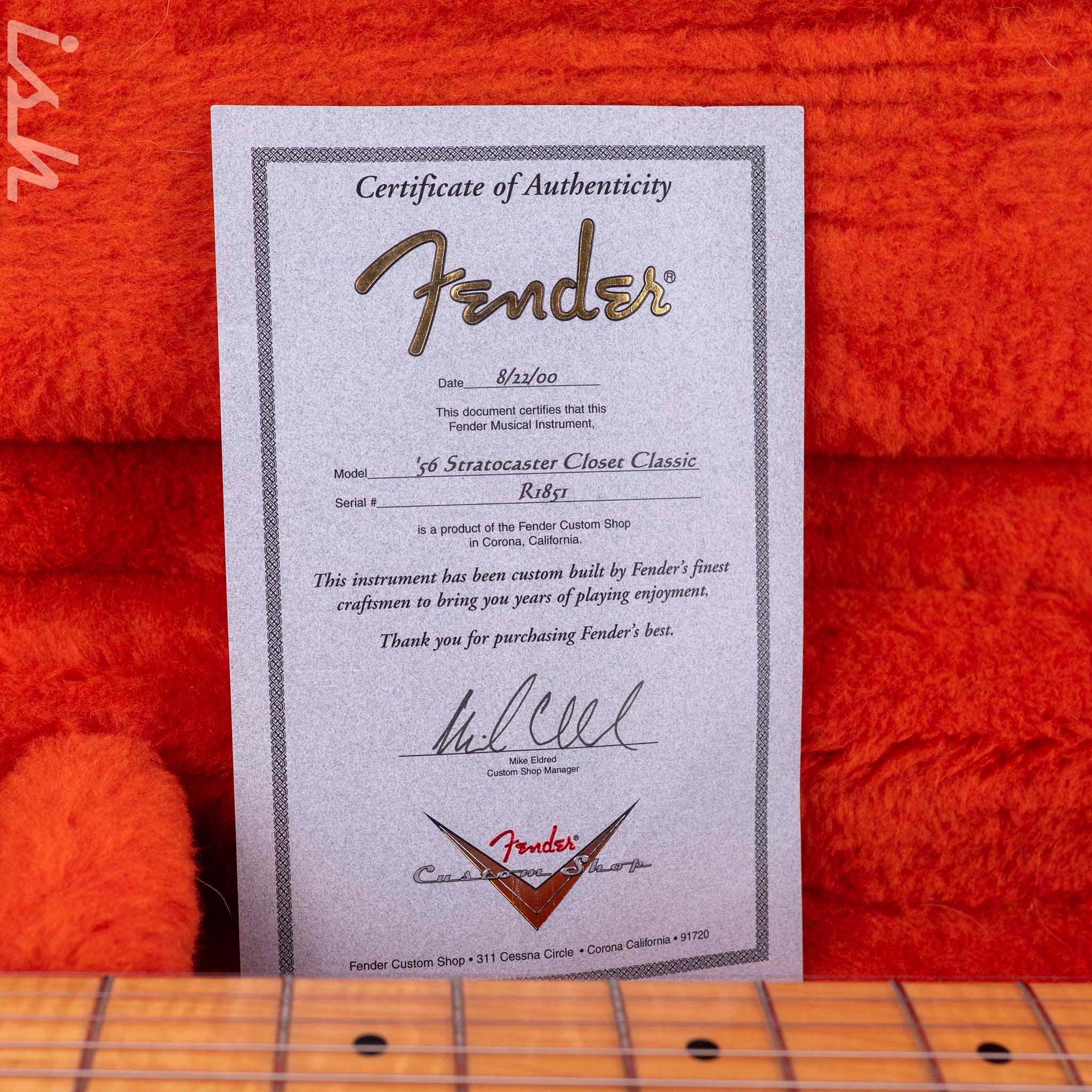 2000 Fender Custom Shop Closet Classic '56 Stratocaster White Blonde - Image 17