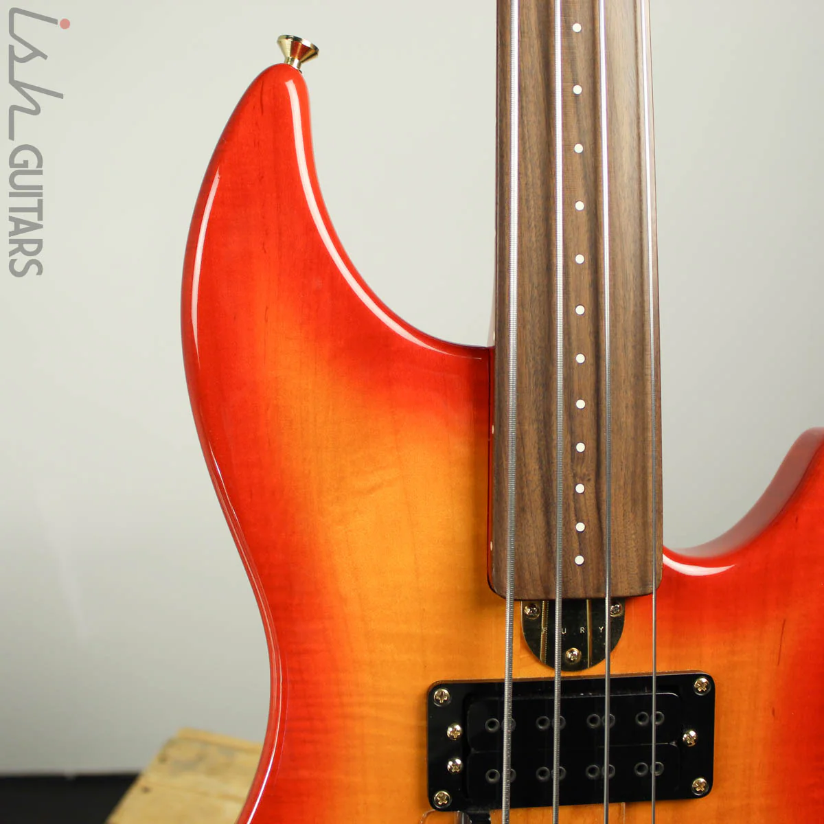 2000’s Fury Tornado Fretless Signed Cherry Sunburst - Image 3