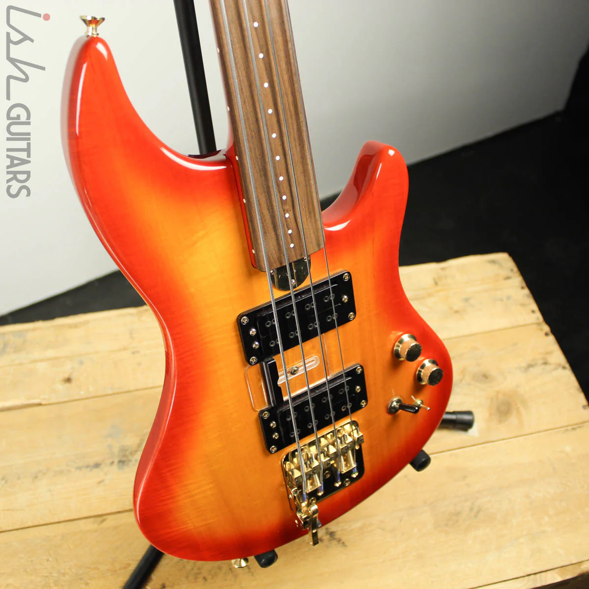 2000’s Fury Tornado Fretless Signed Cherry Sunburst - Image 9