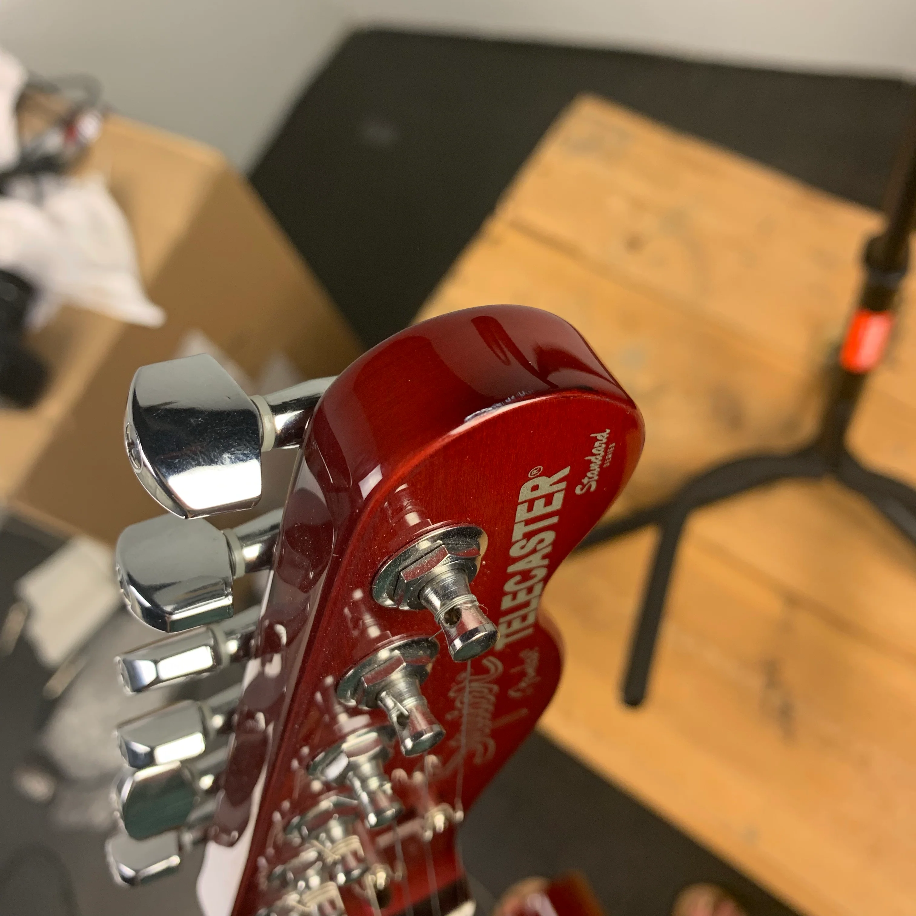 2000 Fender Squier Master Series Telecaster Standard Thinline Candy Apple Red - Image 11