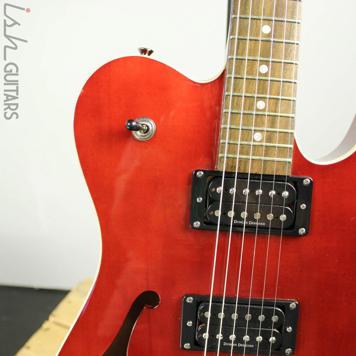 2000 Fender Squier Master Series Telecaster Standard Thinline Candy Apple Red - Image 5