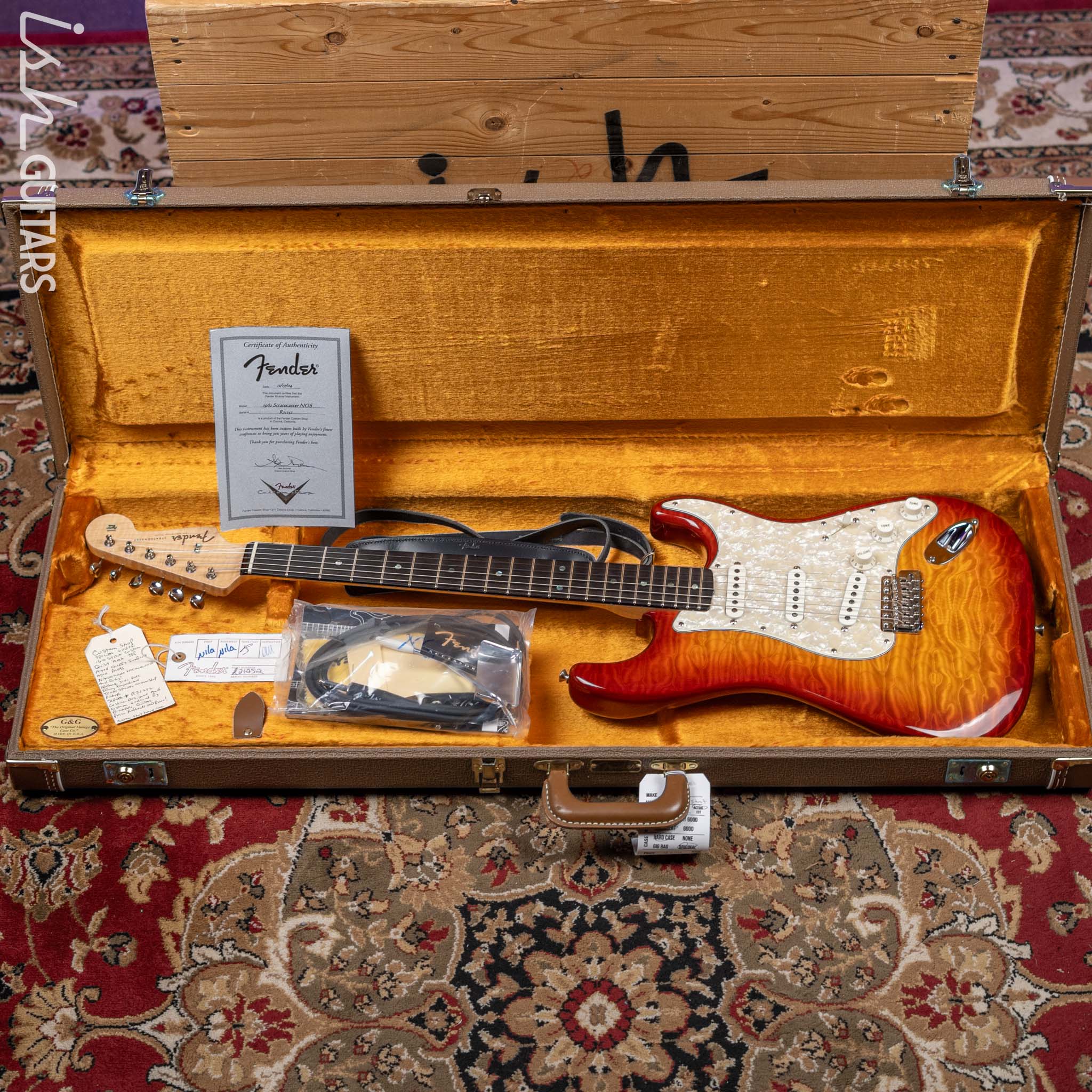 2004 Fender Custom Shop 1962 Stratocaster NOS AAA Quilt Aged Cherry Sunburst - Image 14