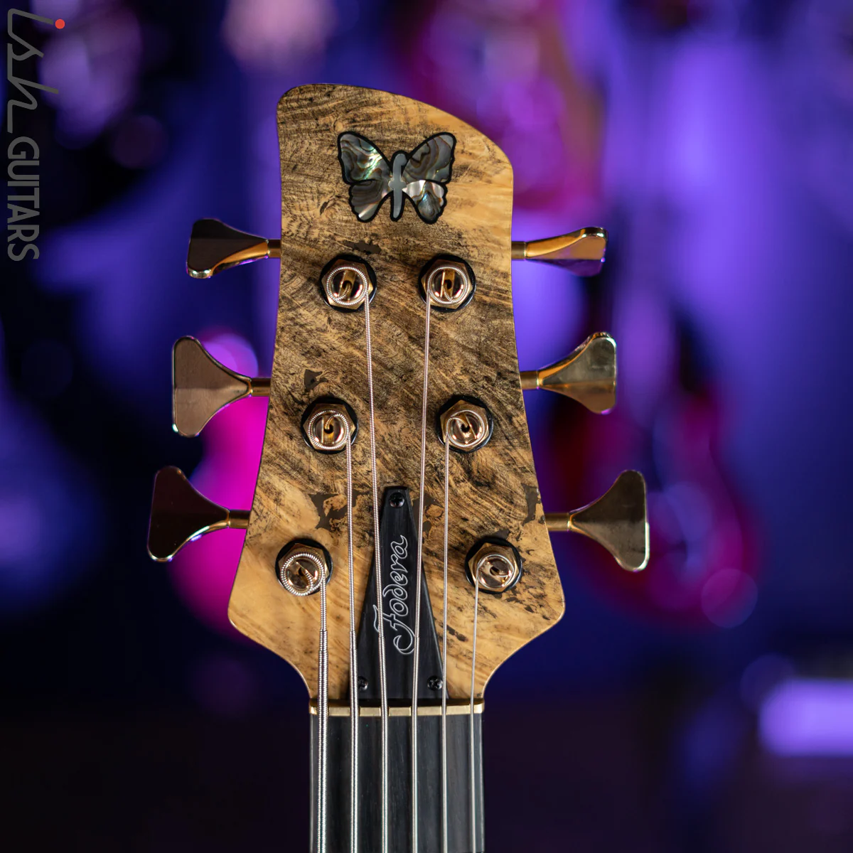2006 Fodera Beez Elite 6 Singlecut 6-String Bass Natural Buckeye Burl - Image 6