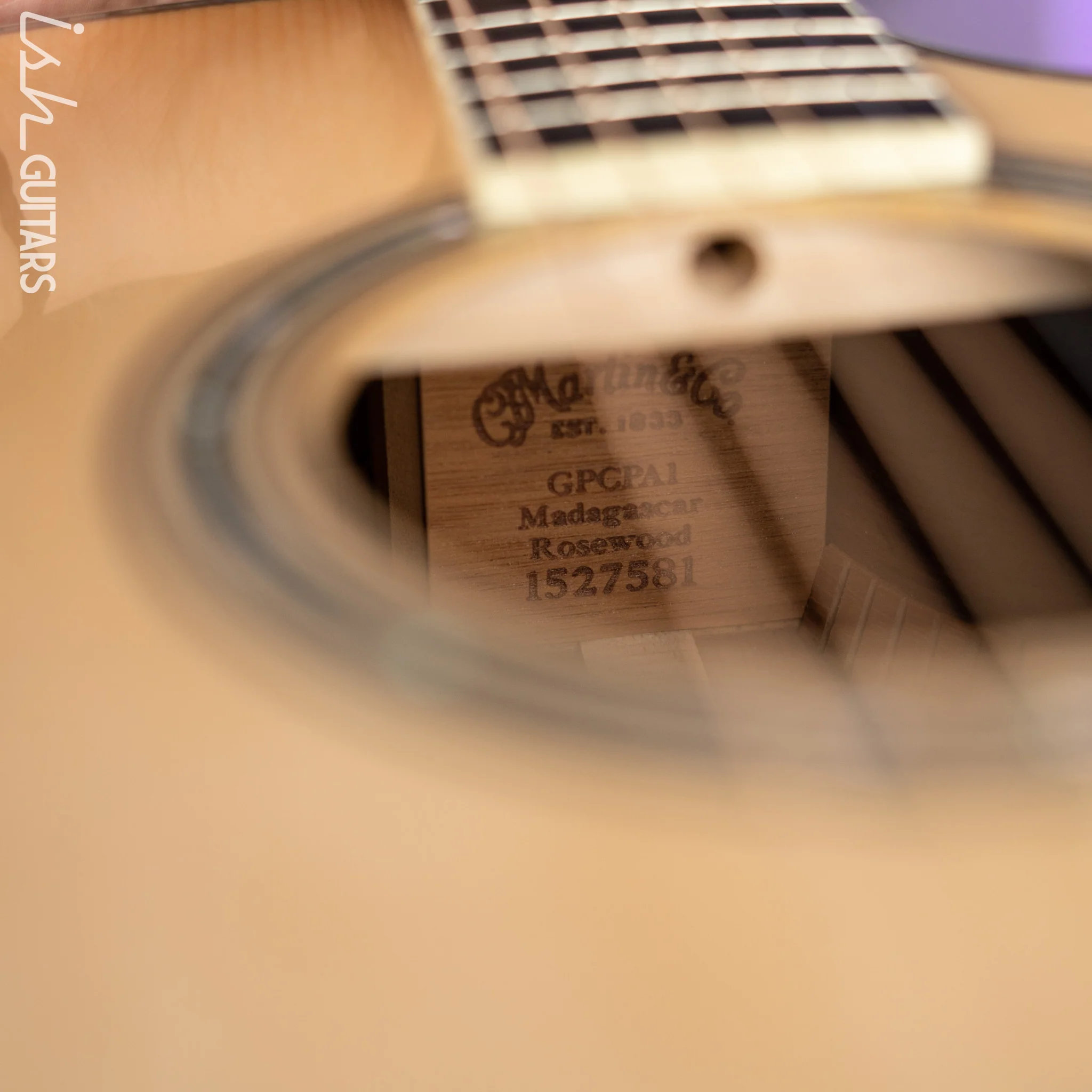 2010 Martin GPCPA1 Madagascar Rosewood Natural Protoype - Image 13
