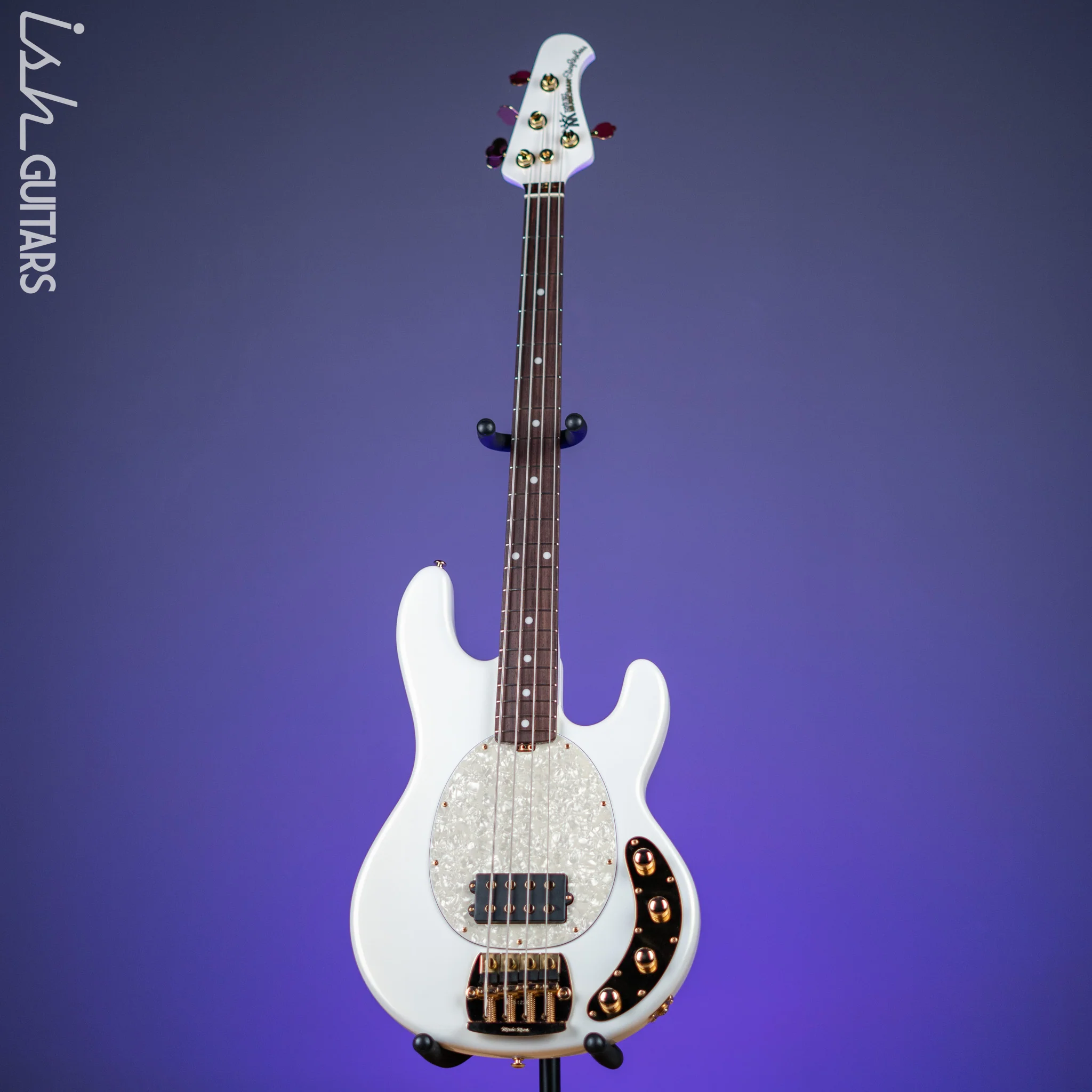2012 Ernie Ball Music Man Stingray Classic Premier 4-String Bass Gilded White Gloss - Image 2