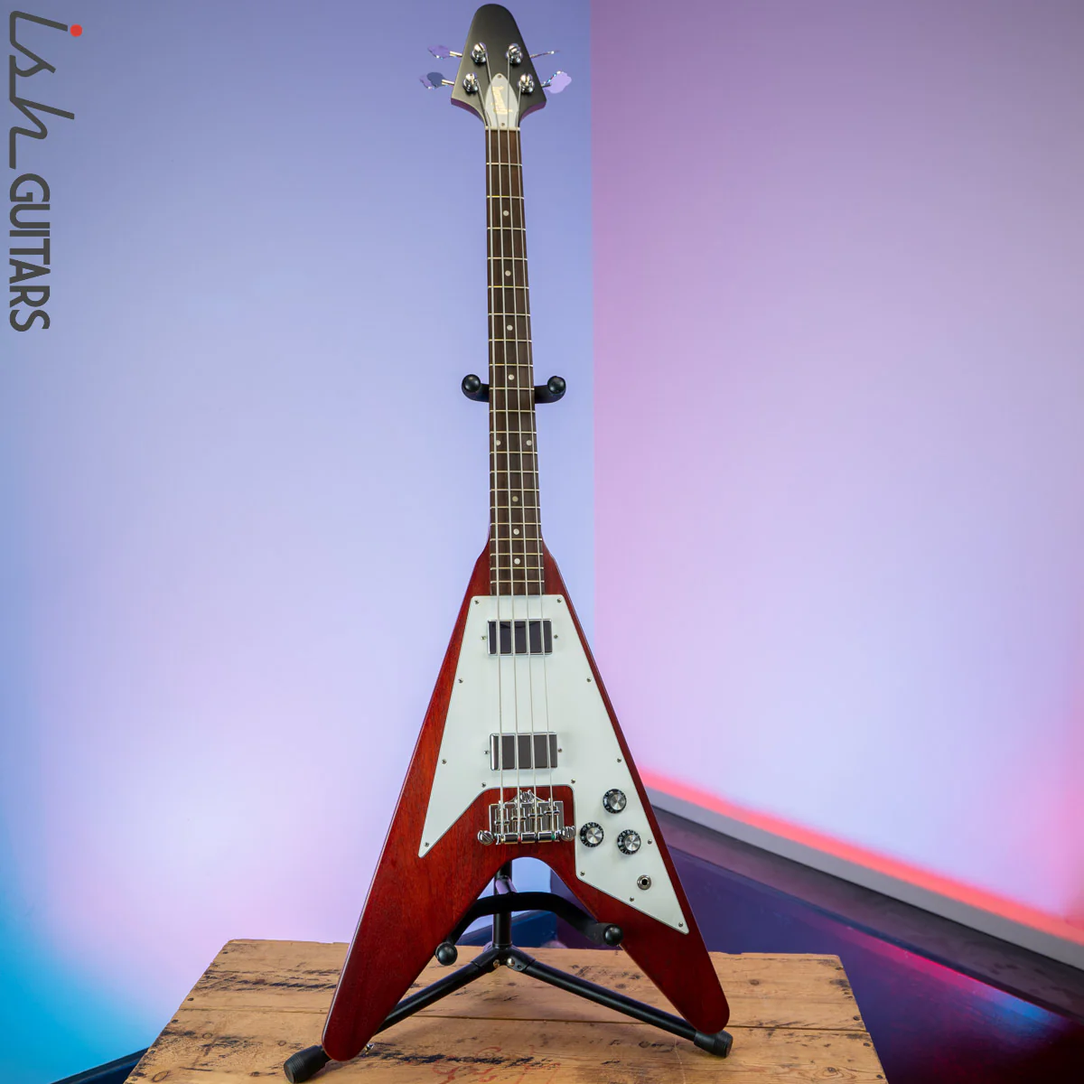 2012 Gibson Shortscale Flying V Bass Cherry - Image 2