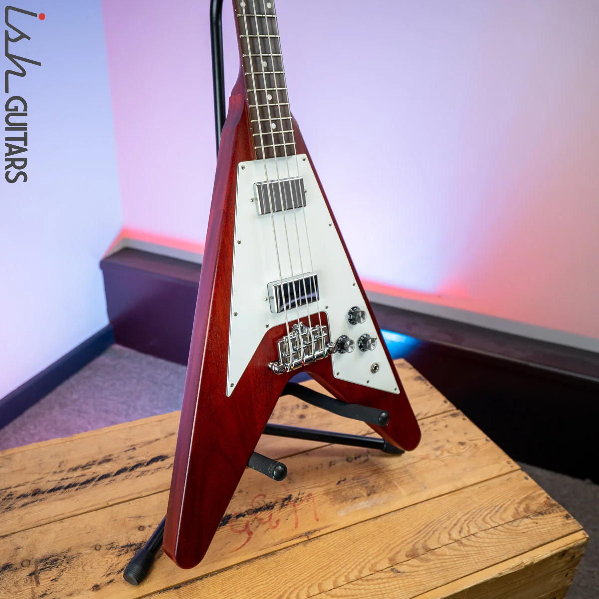 2012 Gibson Shortscale Flying V Bass Cherry - Image 5