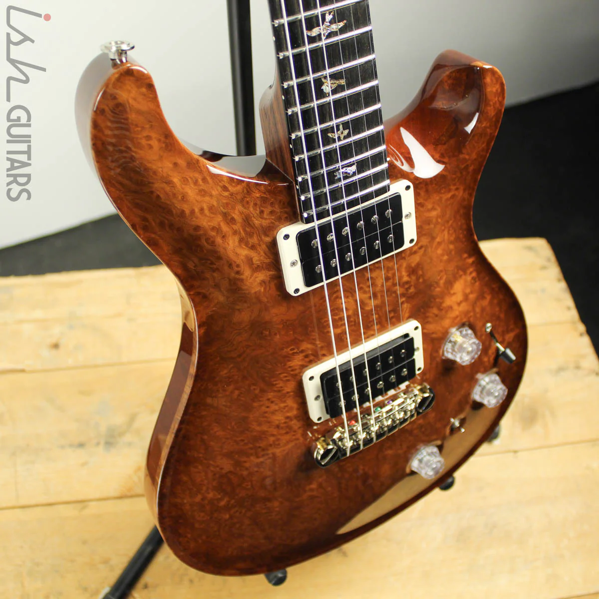 2012 PRS Private Stock McCarty Chambered Natural Smoked Burst Redwood Burl - Image 7
