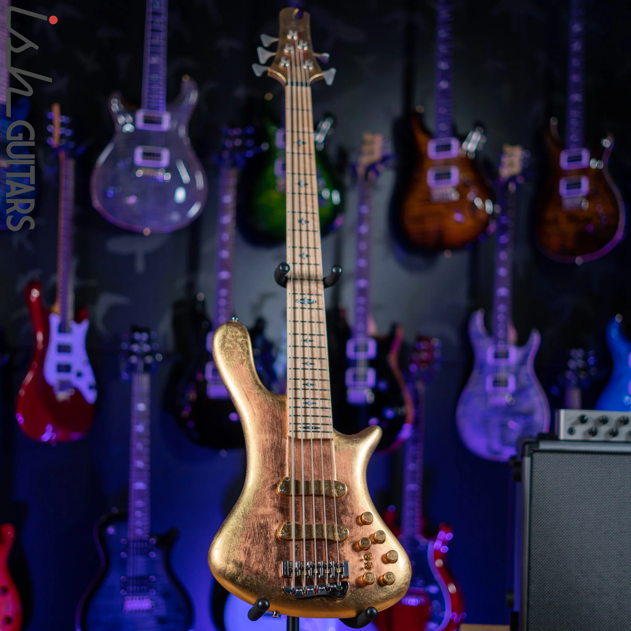 2013 Jerzy Drozd Obsession 5 String Bass Eta Carinae Nebula Gold Bird Collection - Image 2
