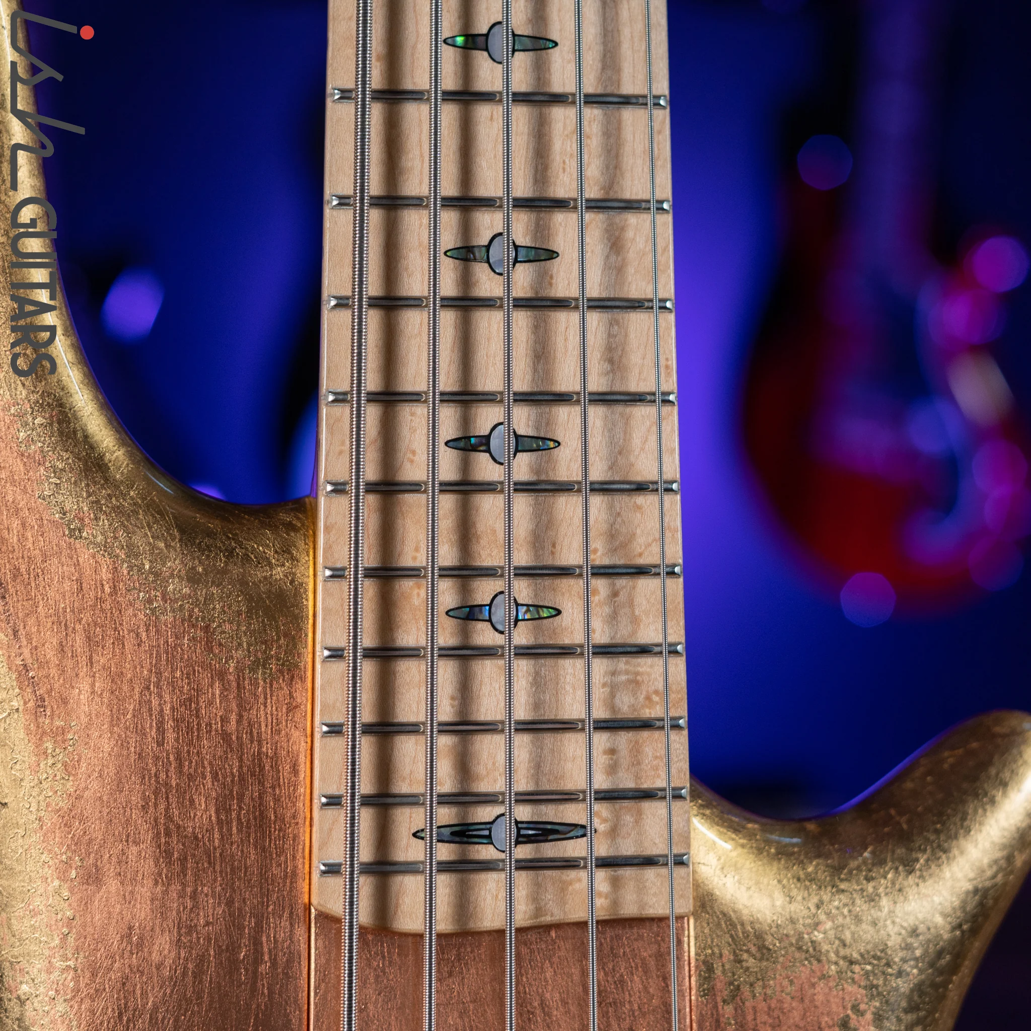 2013 Jerzy Drozd Obsession 5 String Bass Eta Carinae Nebula Gold Bird Collection - Image 9