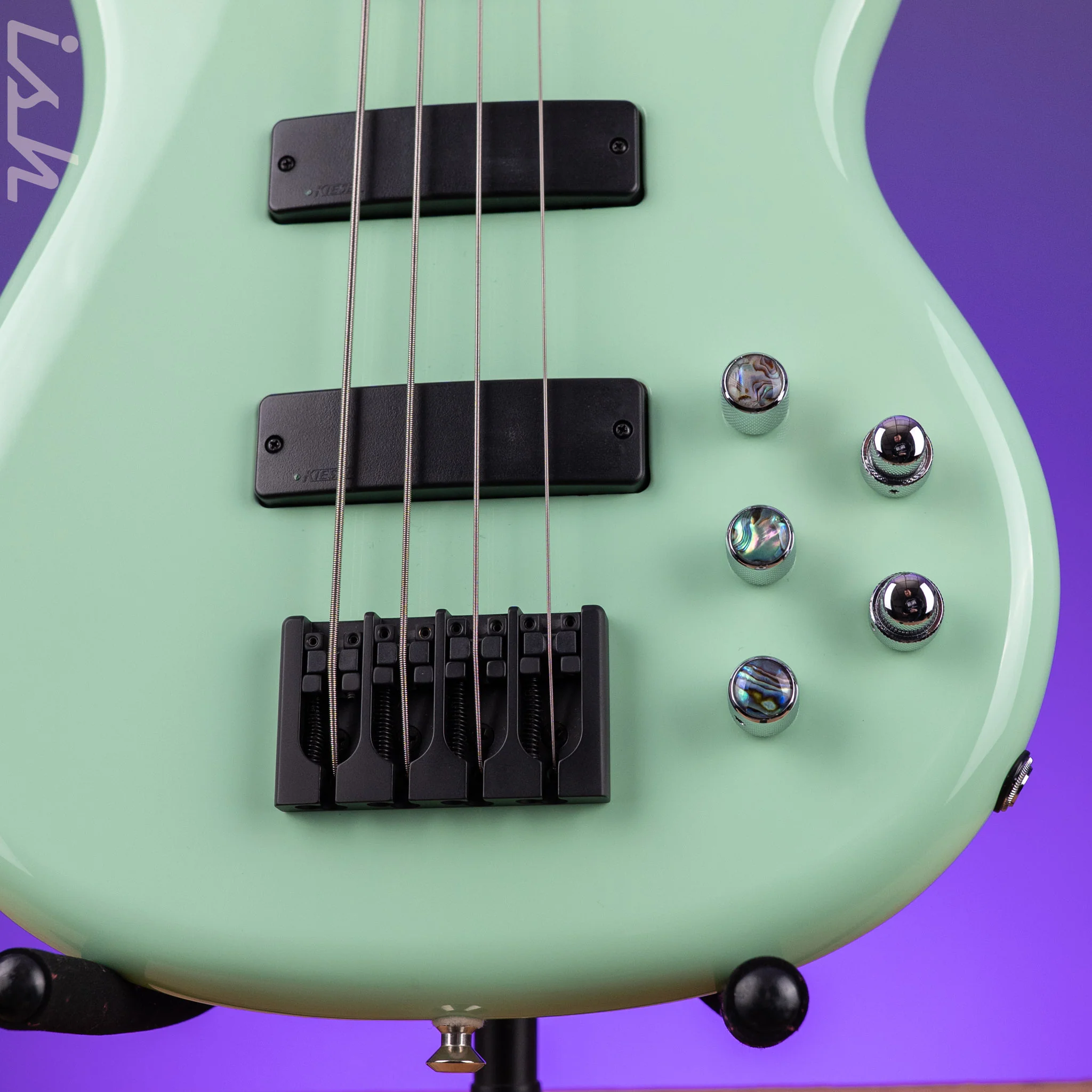 2014 Carvin Active 4 String Bass w/ Piezo Seafoam Green - Image 5