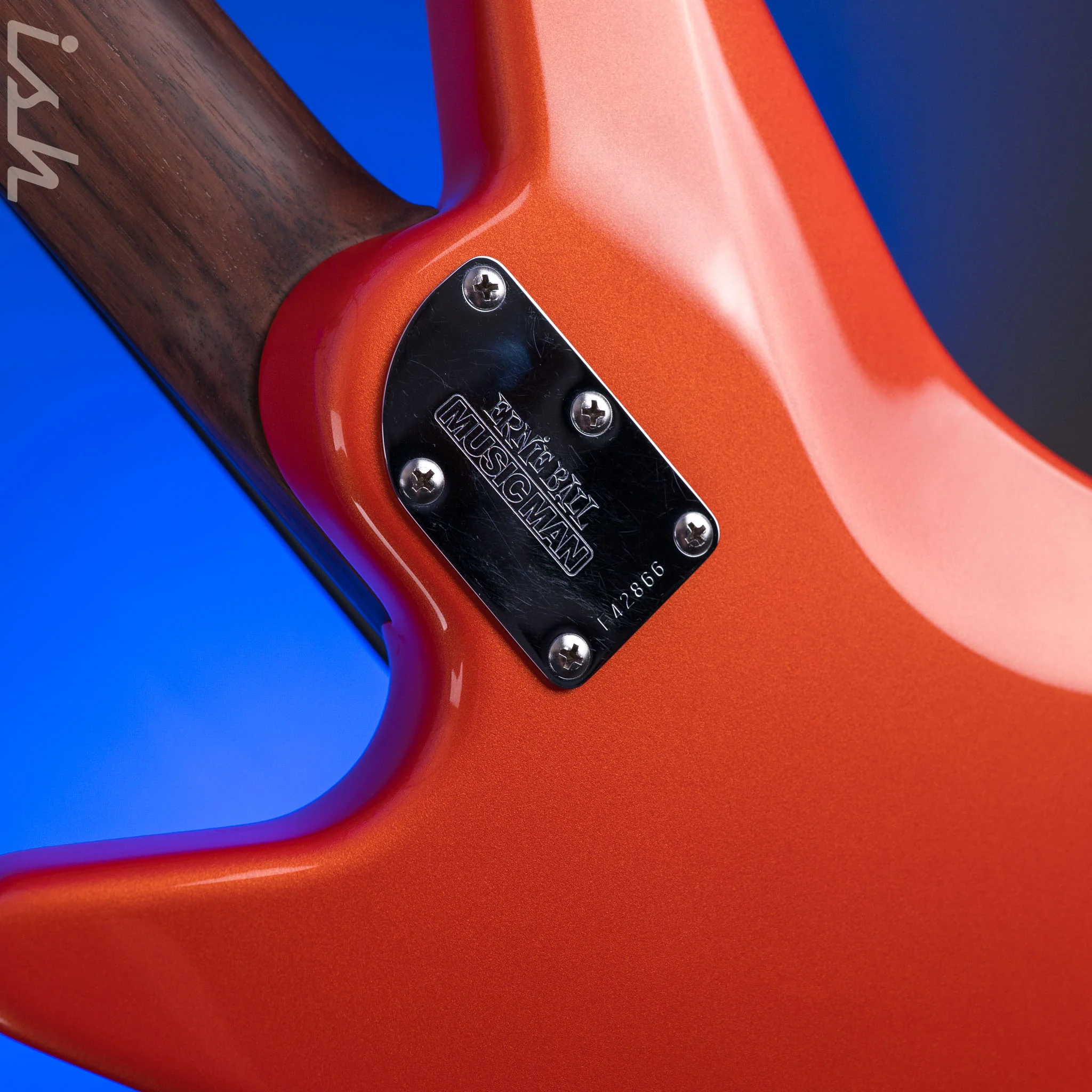 2014 Ernie Ball Music Man Big Al 5 H Tangerine Pearl *Solid Rosewood Neck* - Image 16