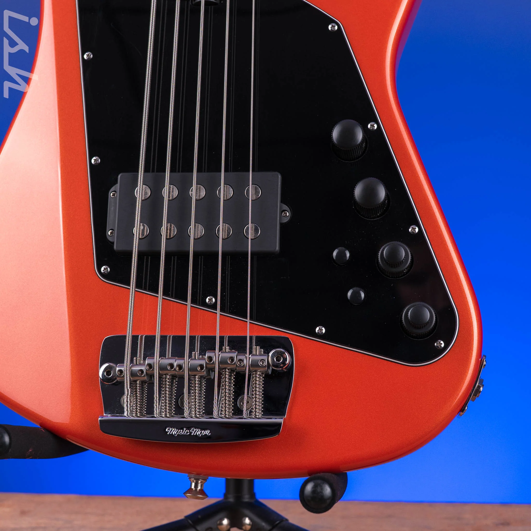 2014 Ernie Ball Music Man Big Al 5 H Tangerine Pearl *Solid Rosewood Neck* - Image 5
