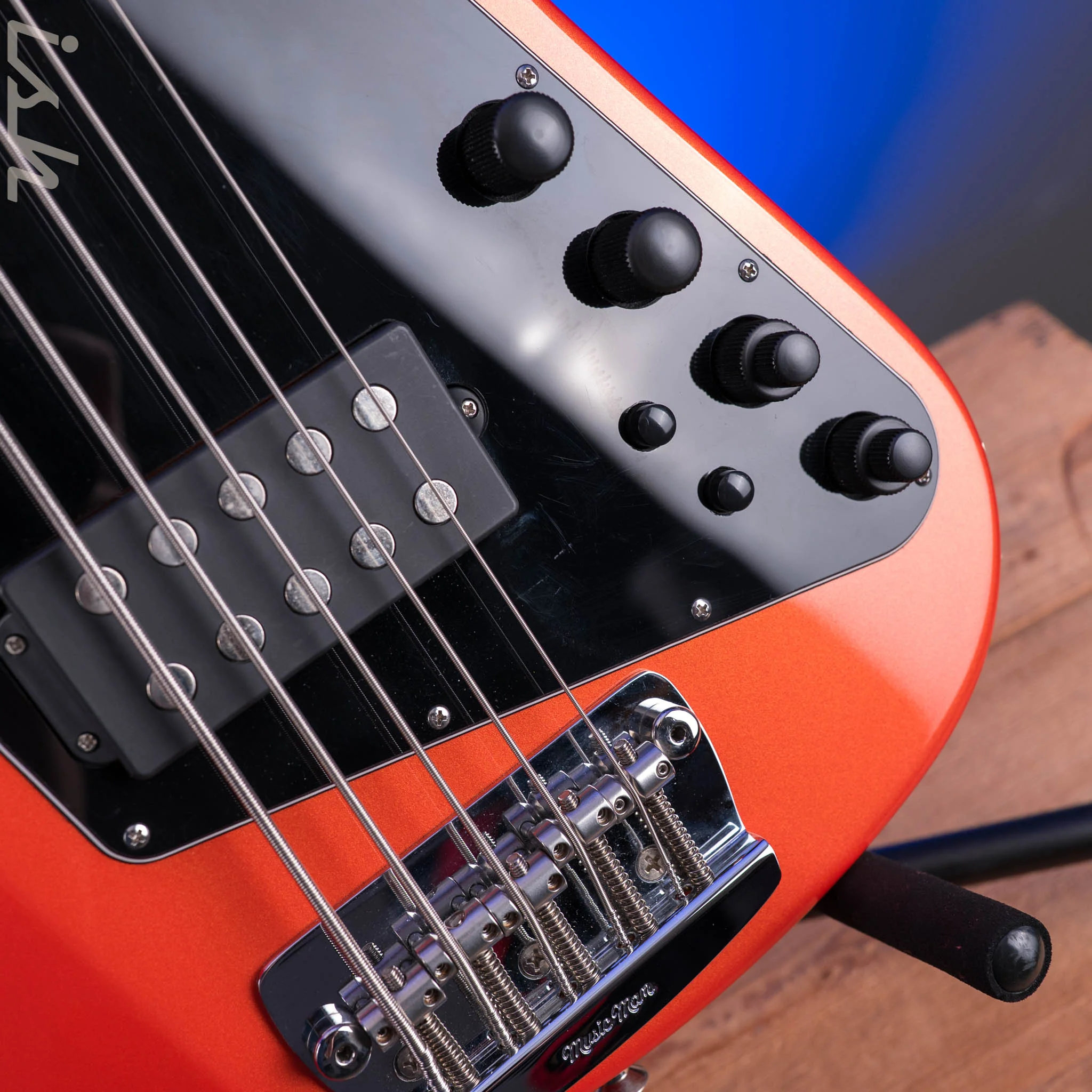 2014 Ernie Ball Music Man Big Al 5 H Tangerine Pearl *Solid Rosewood Neck* - Image 8