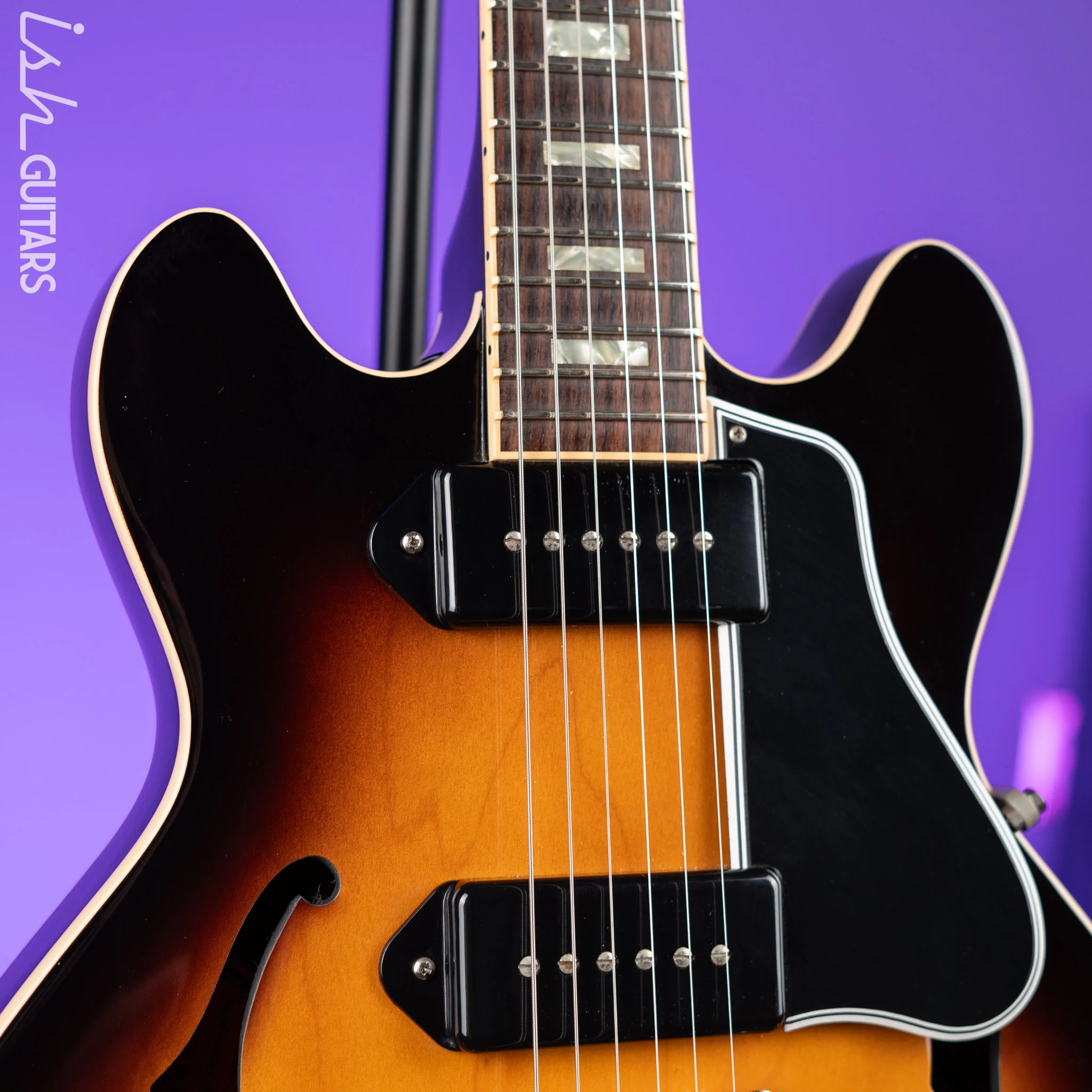 2014 Gibson Memphis ES-390 P90 Dark Sunburst - Image 3