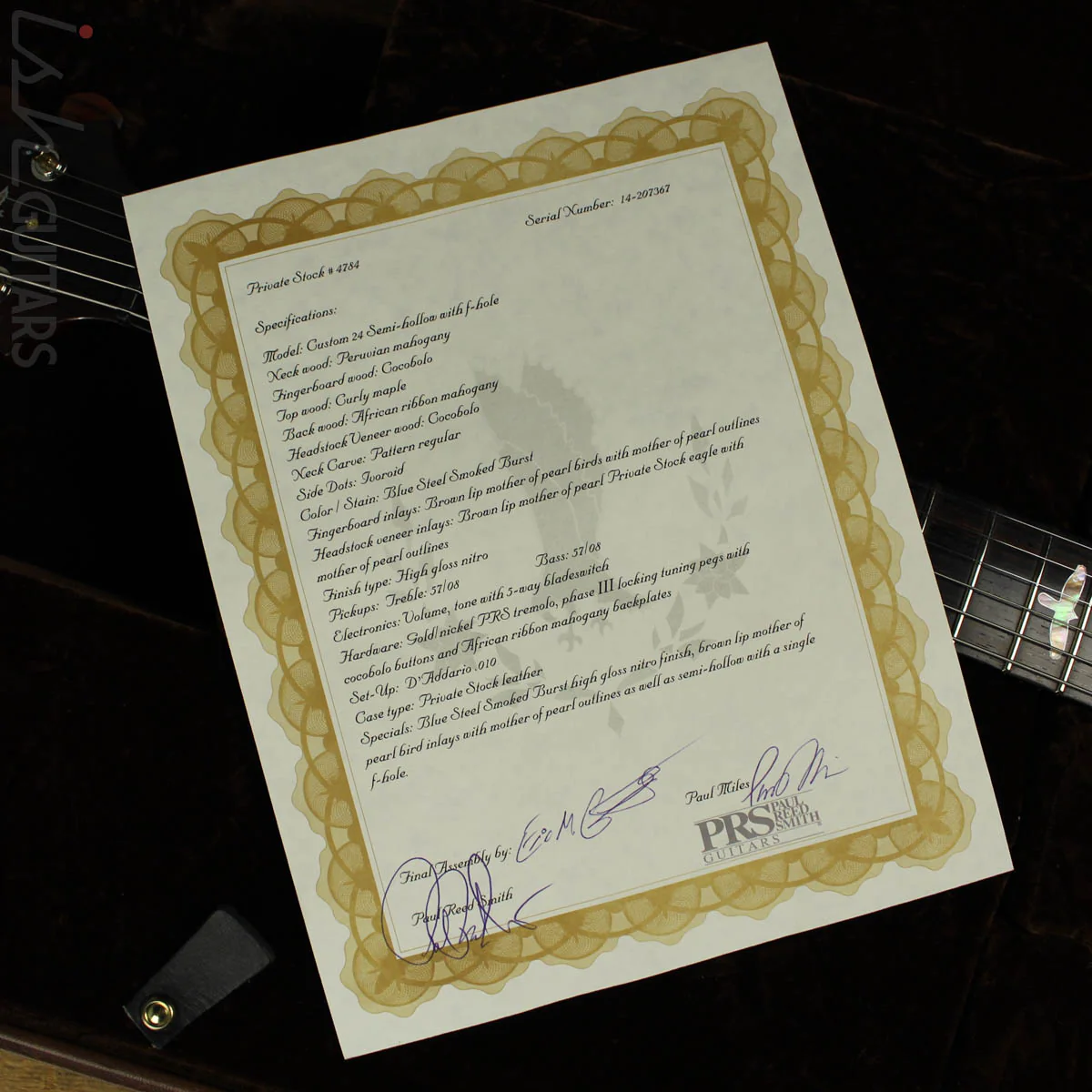 2014 Paul Reed Smith PRS Private Stock Custom 24 Semihollow - Image 19