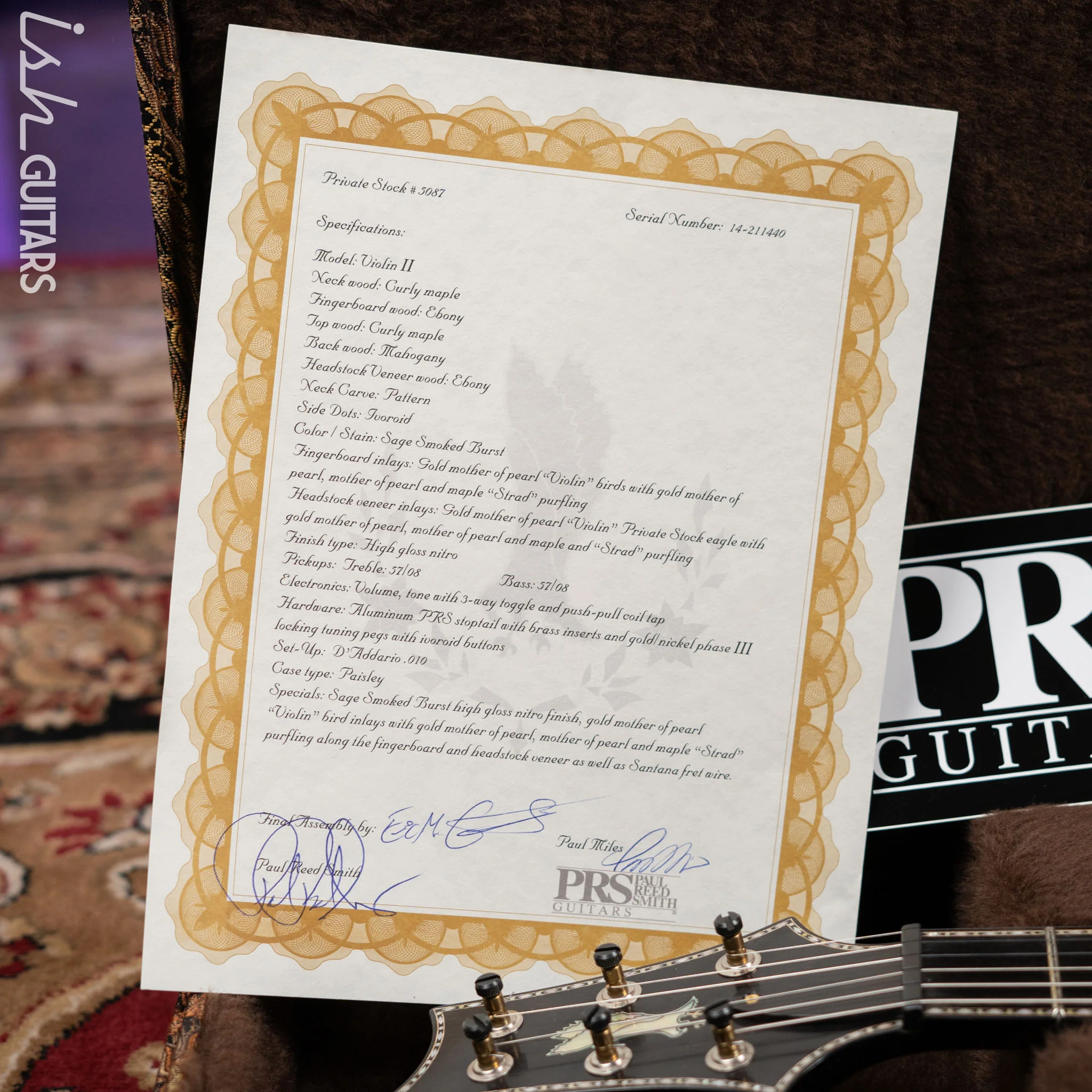 2014 PRS Private Stock Violin II Sage Smoked Burst - Image 18