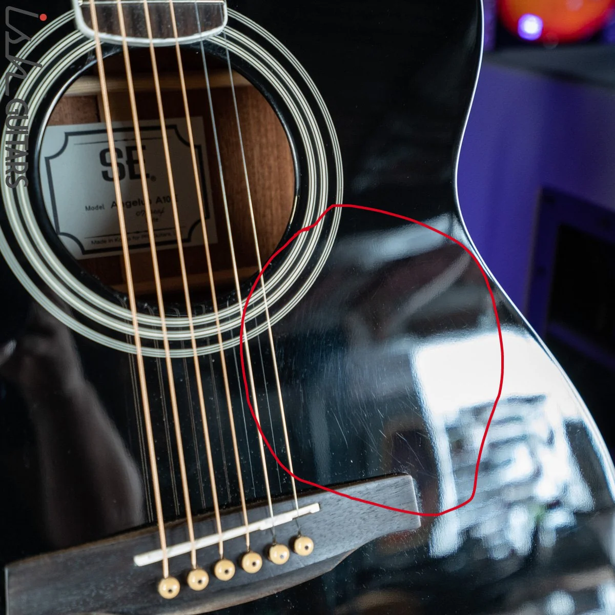 2014 PRS SE Angelus A10E Black - Image 8