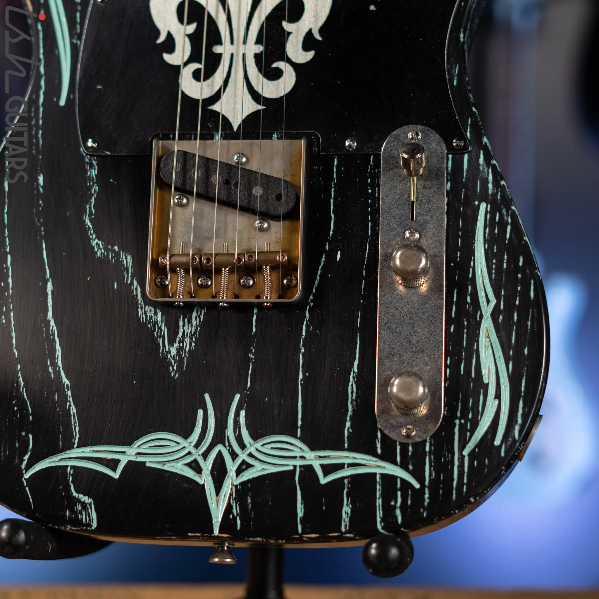 2015 Palir Pinstripe Titan Tele Aged Black/Kelly Green - Image 4