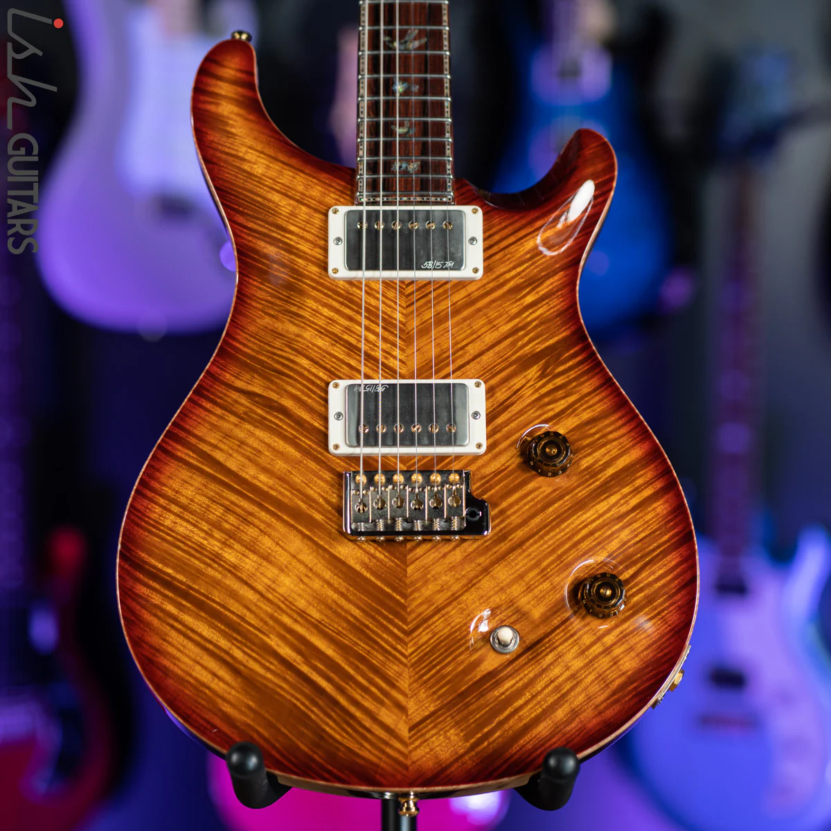 2015 PRS Violin II Private Stock Dark Cherry Burst Curly Maple