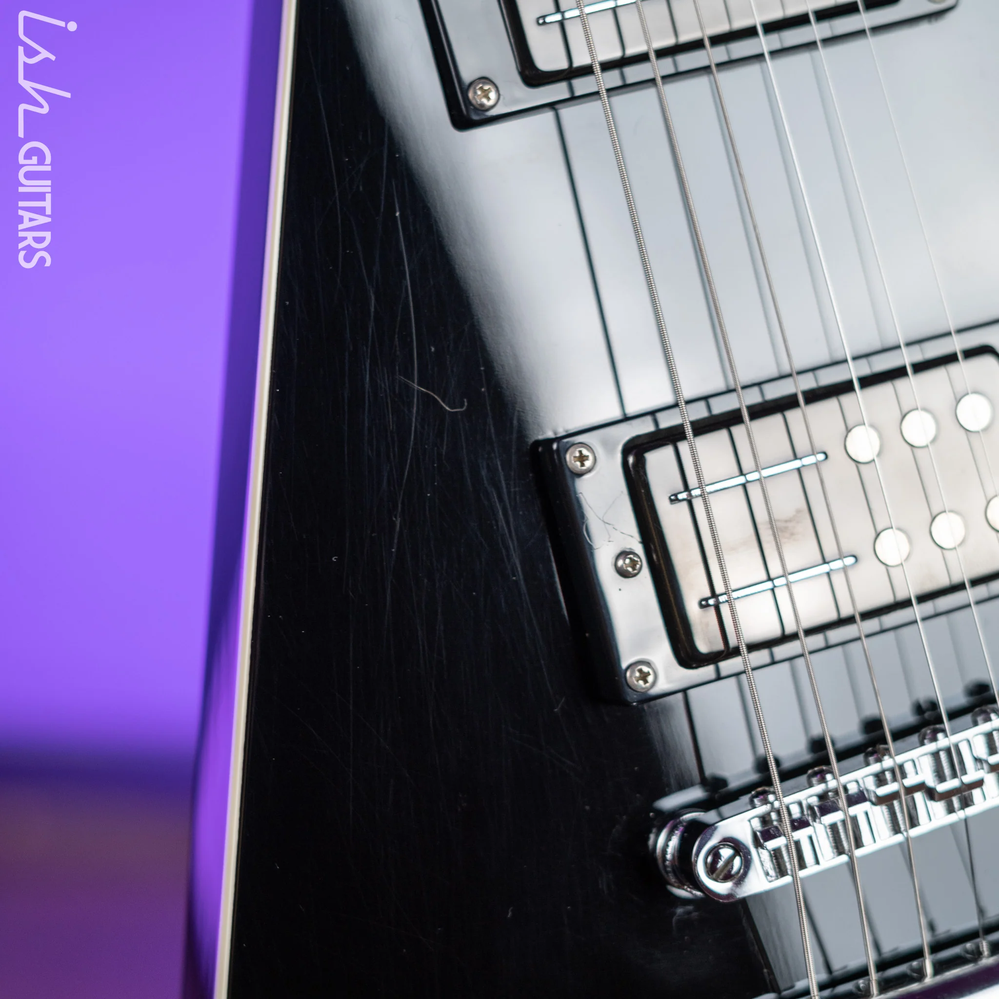 2016 Reverend Volcano RA Flying V Black - Image 9
